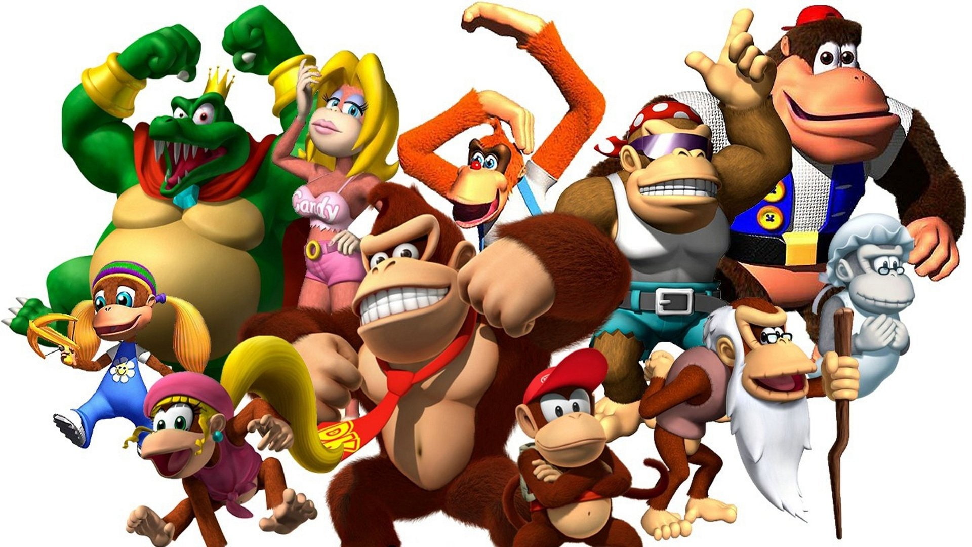 Diddy Kong, Donkey Kong, Cranky Kong, 1080P, King K. Rool, HD Wallpaper