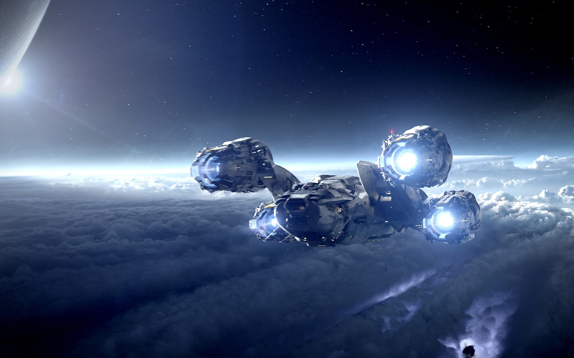 1080P, planets, space, art, movies, x, outer space, Clouds, outer, entertainment, hd, prometheus, aliens, alien, stars, HD Wallpaper