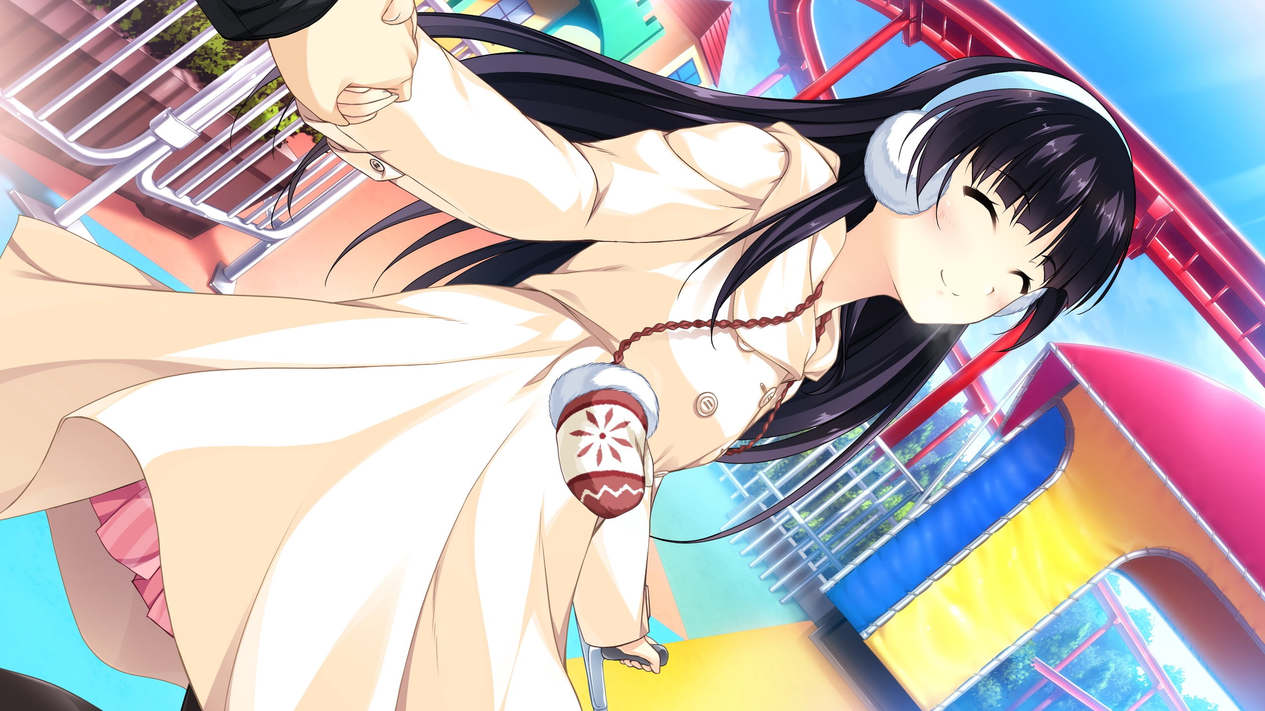 representation, lifestyles, blue, close-up, anime, multi colored, illustration, young Adult, low angle view, headphones, outdoors, no people, HD Wallpaper