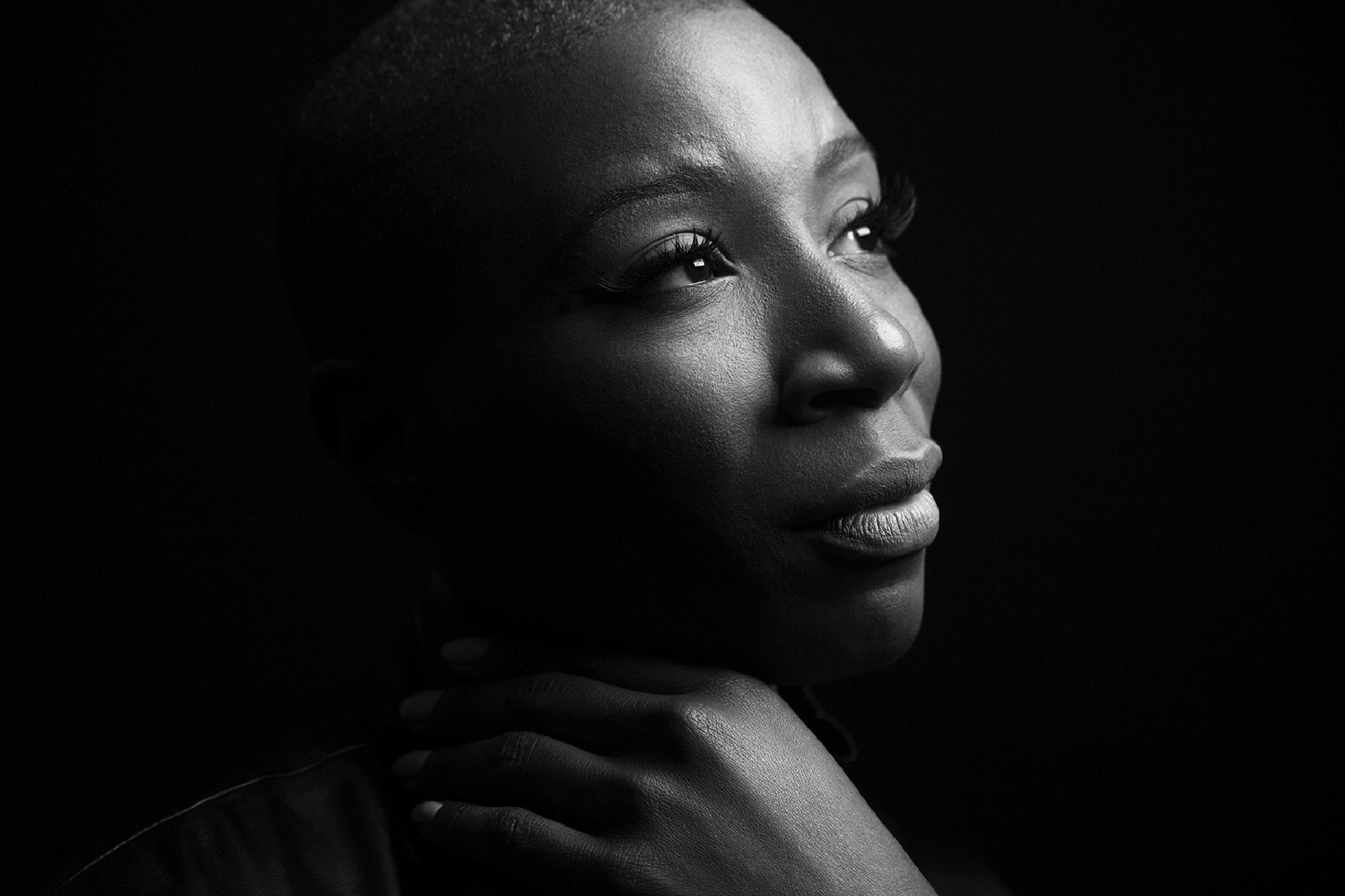 Face, Woman, Black and White, Celebrity, Girl, Aisha Hinds, 1080P, Actresses, Actress, HD Wallpaper