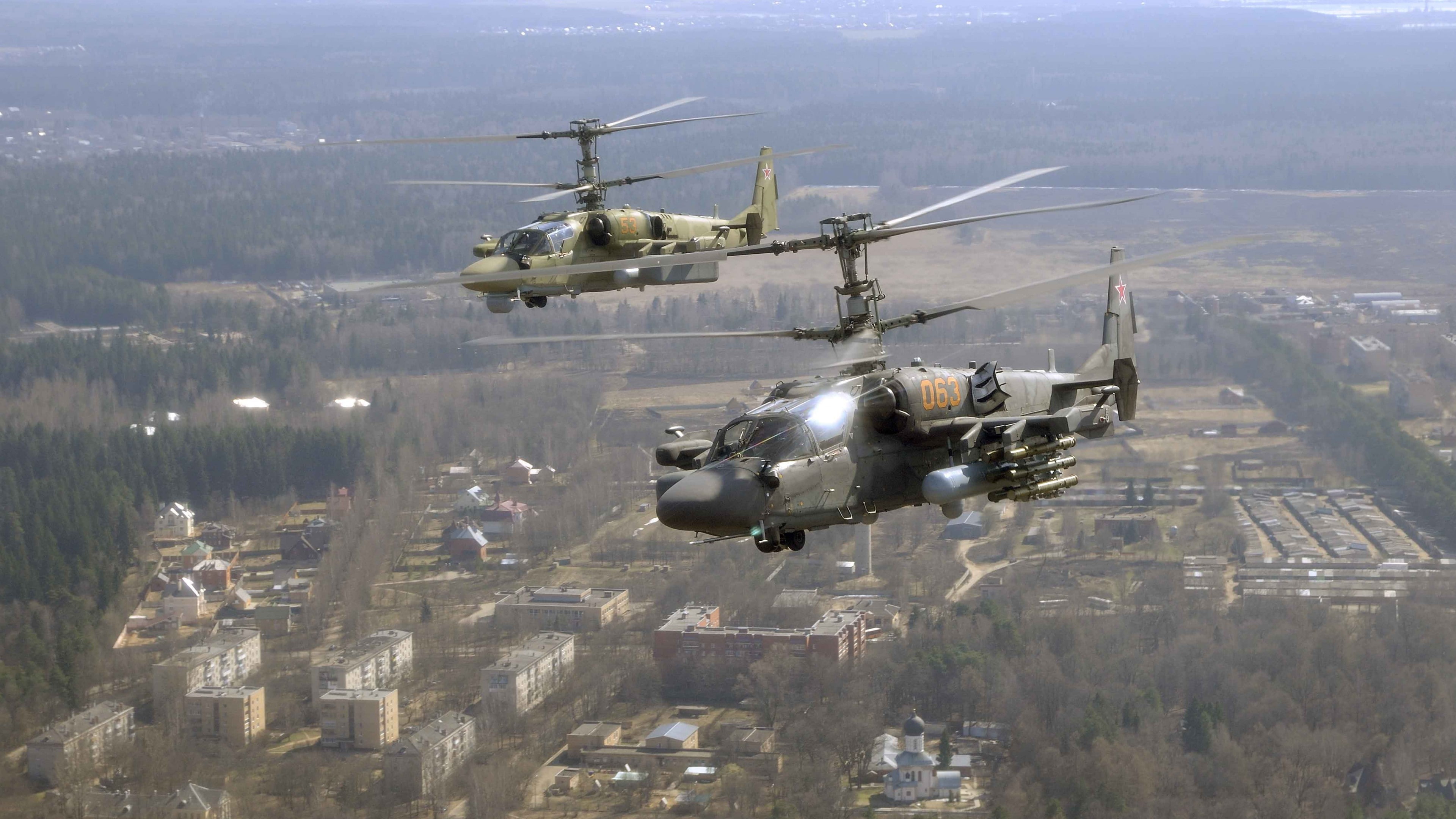 KAMOV KA-50 BLACK SHARK, 4K, fighter helicopter, fighter, Russian Air Force, HD Wallpaper