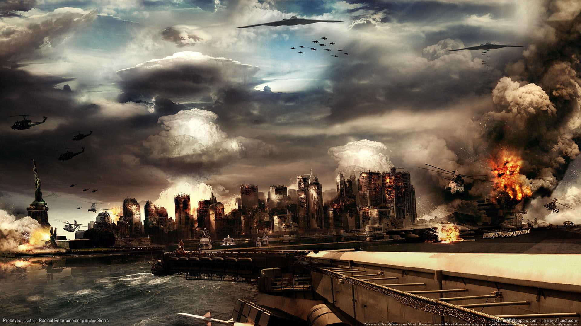 games, illustration, 1080P, city, game, prototype, HD Wallpaper