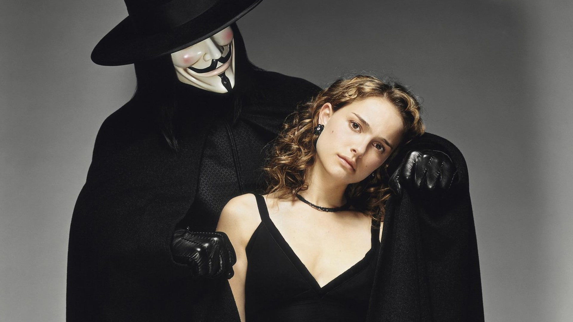 clothing, people, two people, young women, waist up, hairstyle, couple - relationship, standing, v for vendetta movies natalie portman, front view, 1080P, HD Wallpaper