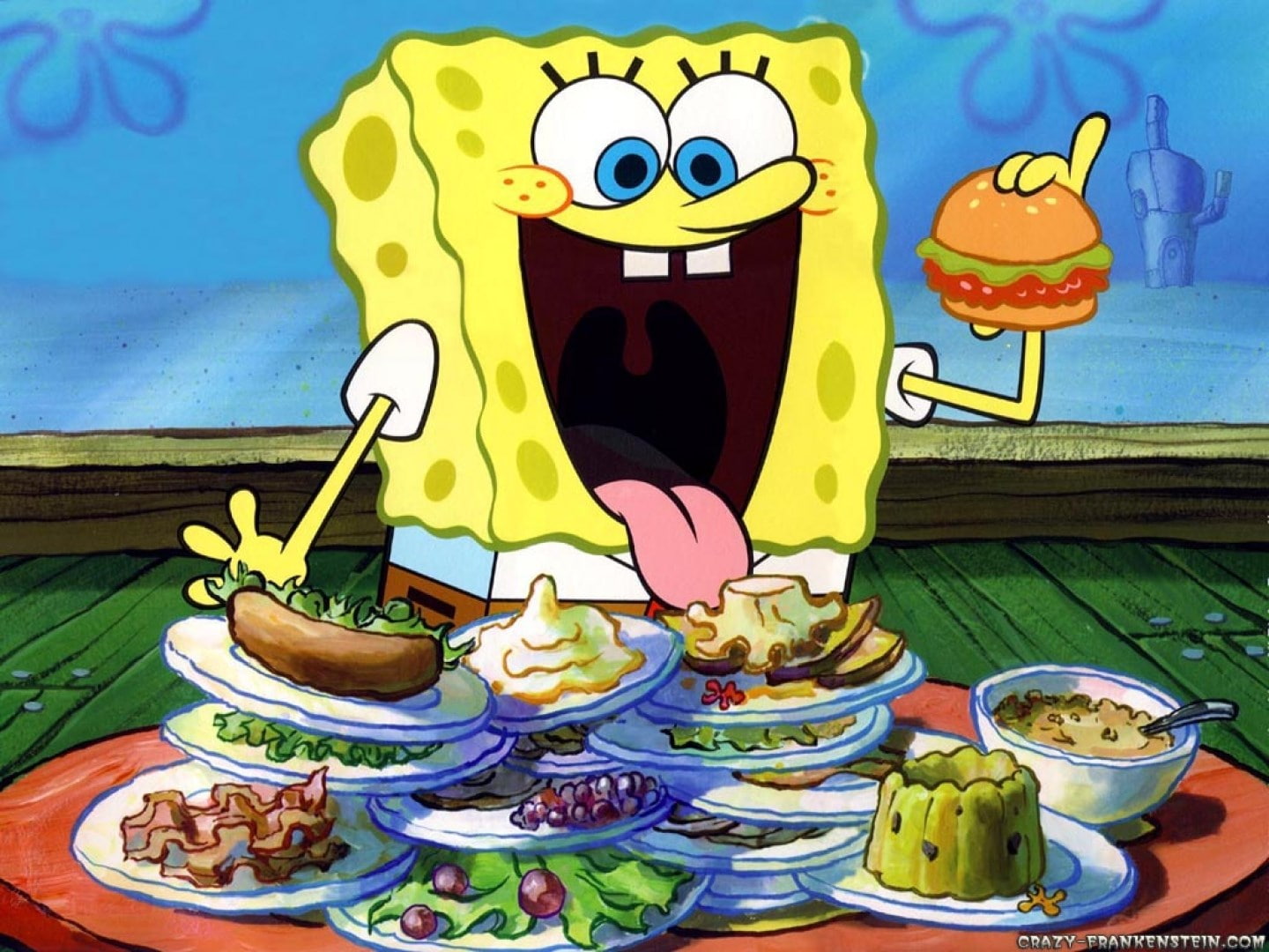 temptation, healthy eating, spongebob squarepants, food, cake, snack, food and drink, animal, multi colored, crockery, fruit, drink, day, household equipment, HD Wallpaper