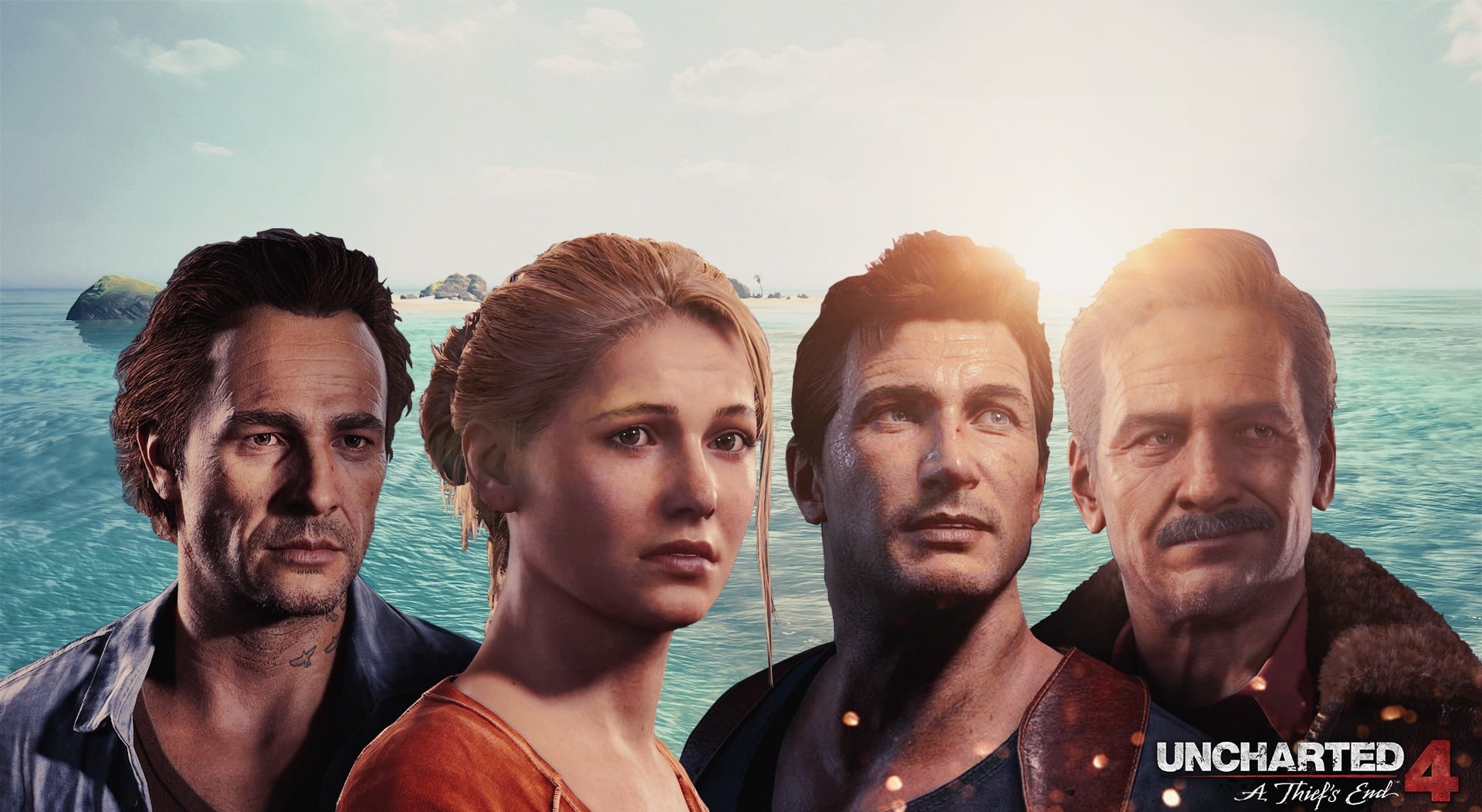 headshot, young adult, looking at camera, day, sea, real people, leisure activity, group of people, lifestyles, 1080P, water, Uncharted, men, game, Games, HD Wallpaper