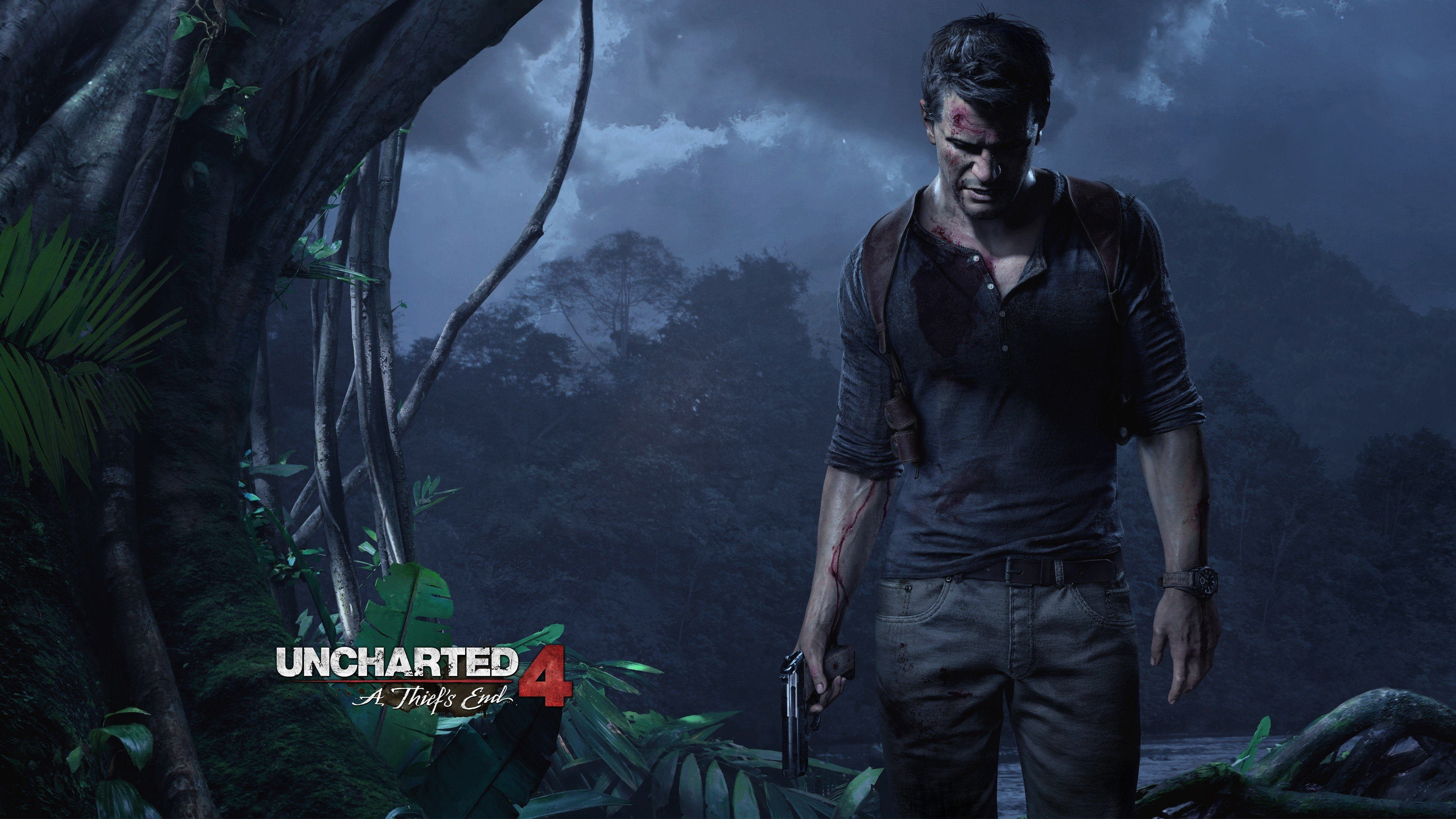 PlayStation 4, gun, Uncharted 4: A Thiefs End, 4K, belt, Nathan Drake, HD Wallpaper