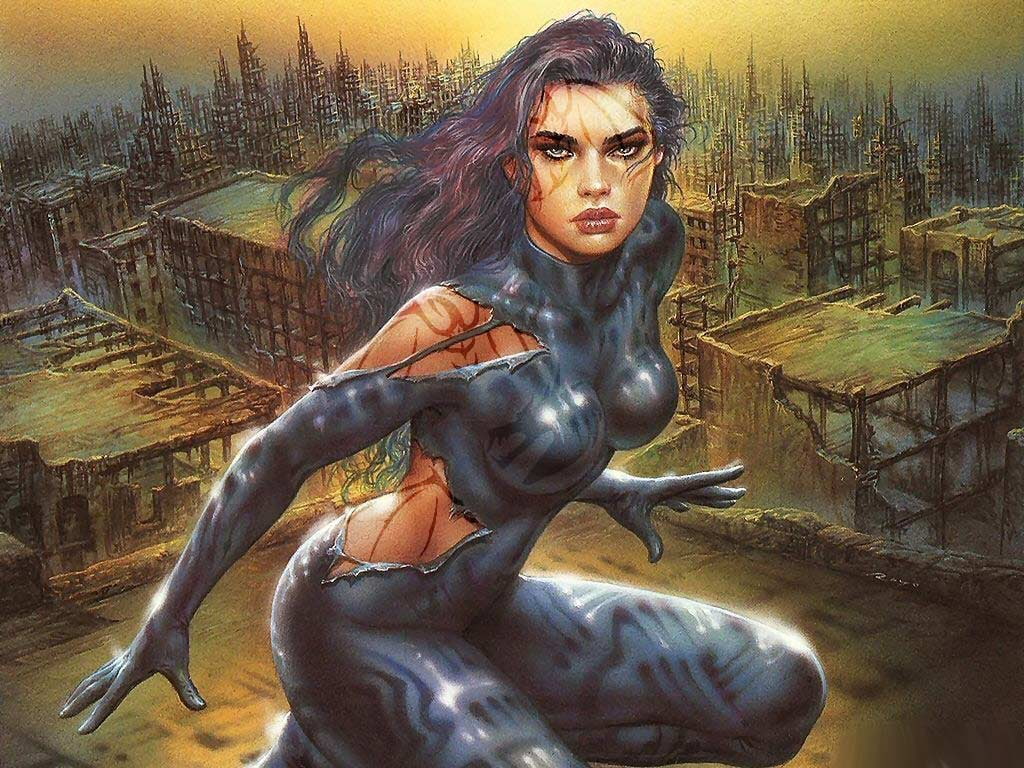 fantasy, abstract, hd, Foolhardy, dangerous, 480P, girl, art, rubber suit, HD Wallpaper
