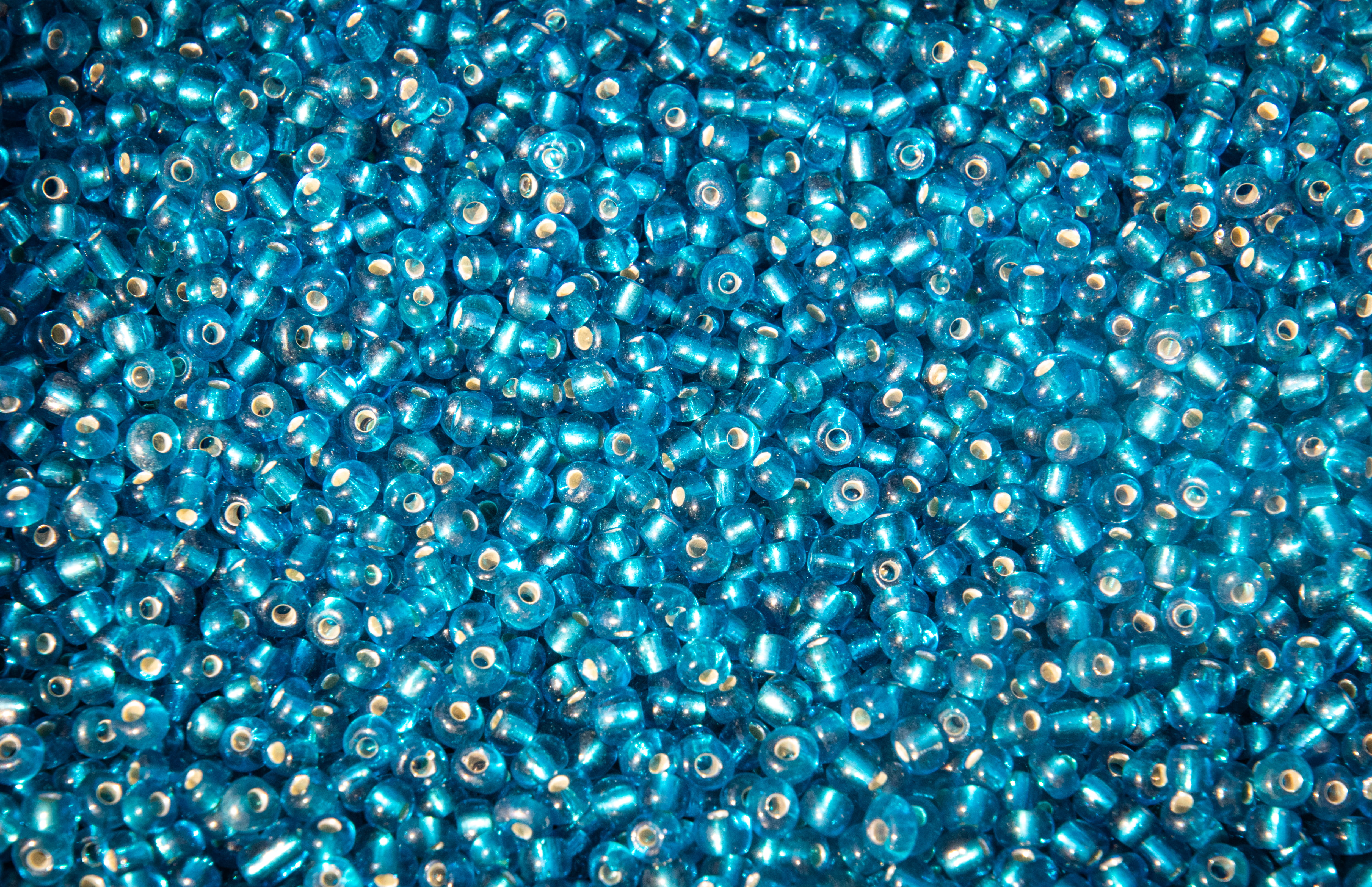bead, large group of objects, textured, beads, crafts, nature, lot, art, 4K, still life, close-up, shape, backgrounds, create, background, turquoise colored, HD Wallpaper