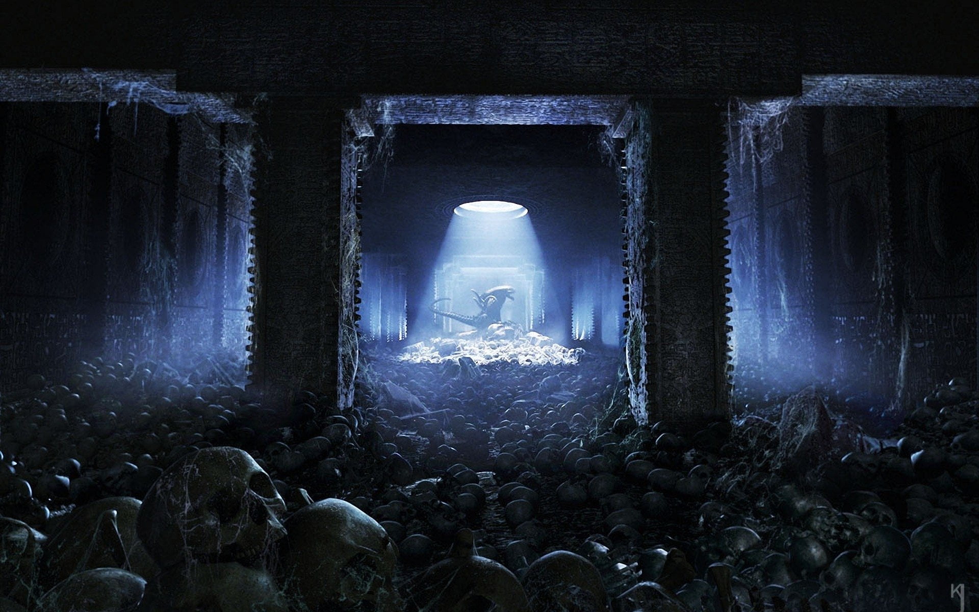 night, wall - building feature, lighting equipment, no people, arch, Alien, the past, run-down, architecture, history, abandoned, building, ancient, illuminated, HD Wallpaper