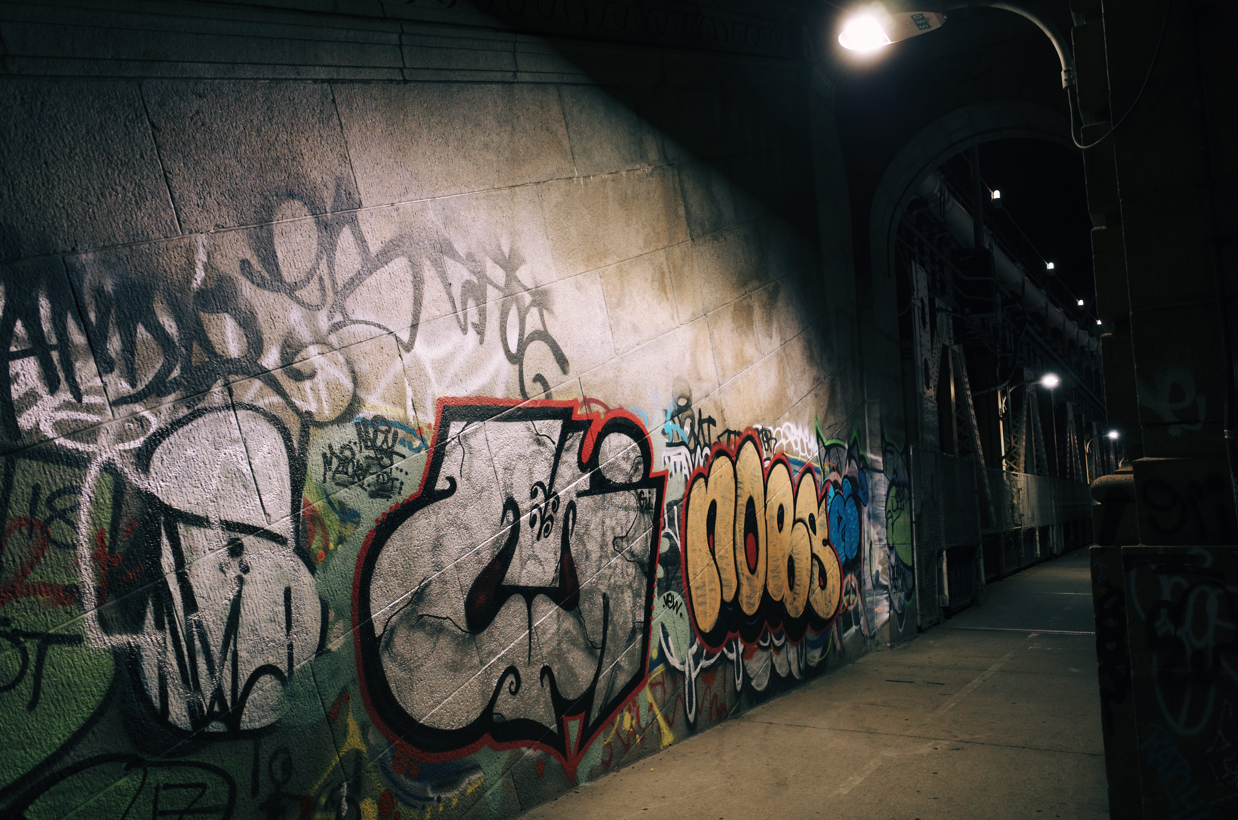 urban, building exterior, the way forward, text, art and craft, illuminated, manhattan bridge, no people, creativity, street, united states, city, lighting equipment, HD Wallpaper
