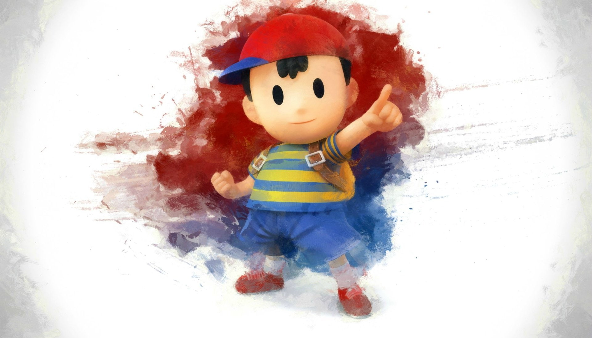 arms raised, 1080P, cute, men, Super Smash Bros. for Nintendo 3DS and Wii U, red, one person, clothing, innocence, representation, boys, males, casual clothing, HD Wallpaper