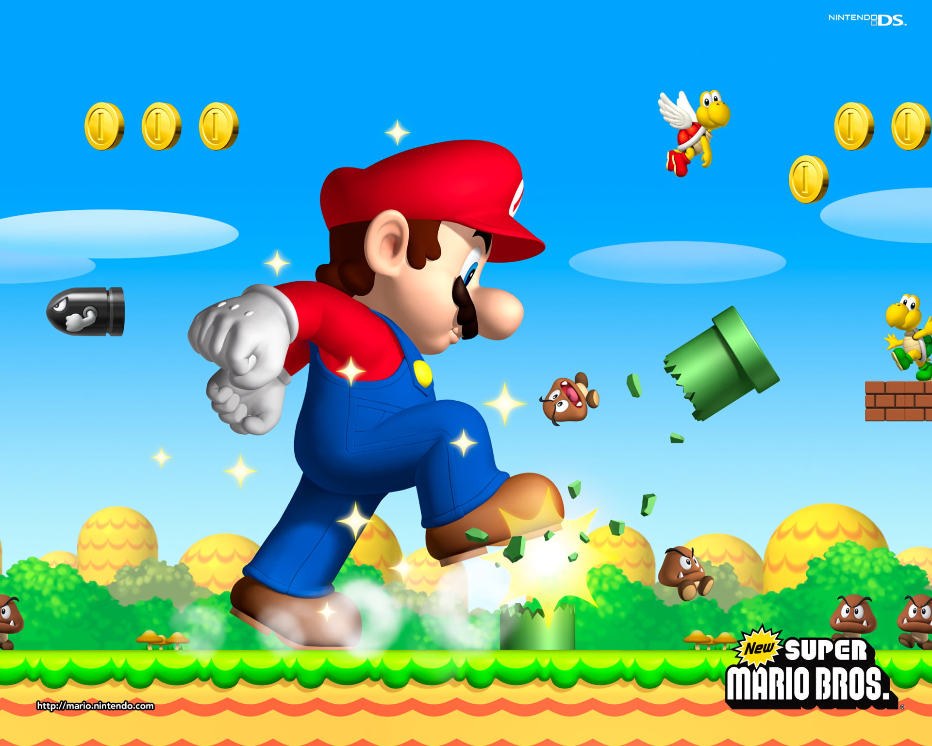 Bill Ball, New Super Mario Bros., full length, cartoon, toy, flying, Goomba, outdoors, motion, representation, multi colored, people, digital composite, HD Wallpaper