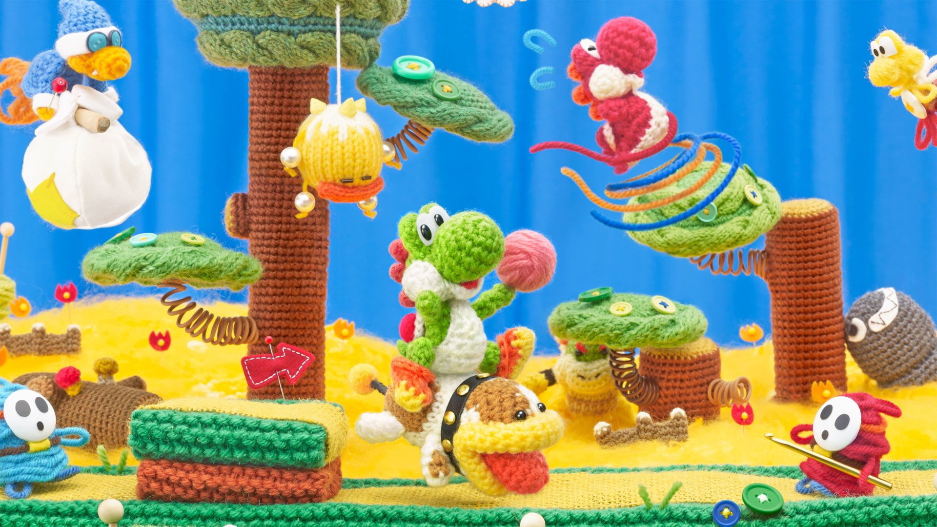 1080P, Video Game, Bullet Bill, Shy Guy, Yoshi, Yoshis Woolly World, Kamek (Super Mario), HD Wallpaper