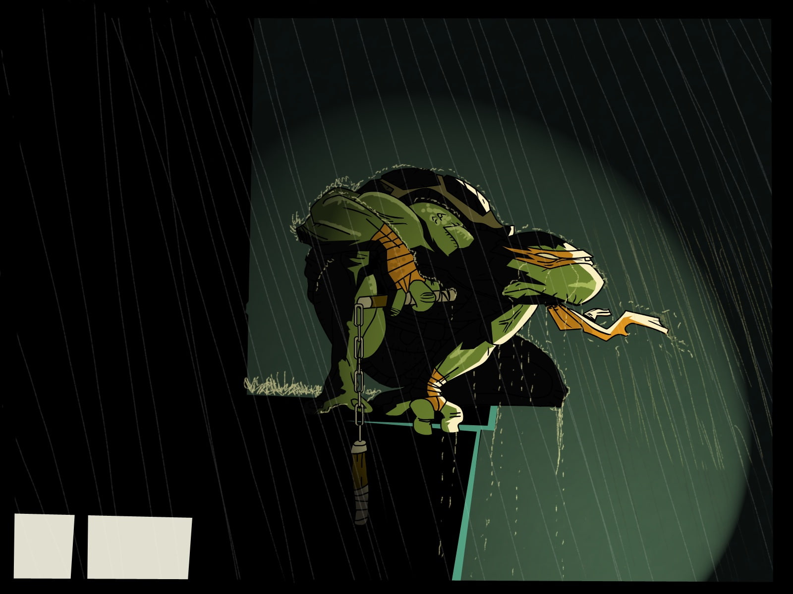 turtles, hd, rain, michelangelo, mutant, cartoon/comic, ninja, 720P, teenage, HD Wallpaper