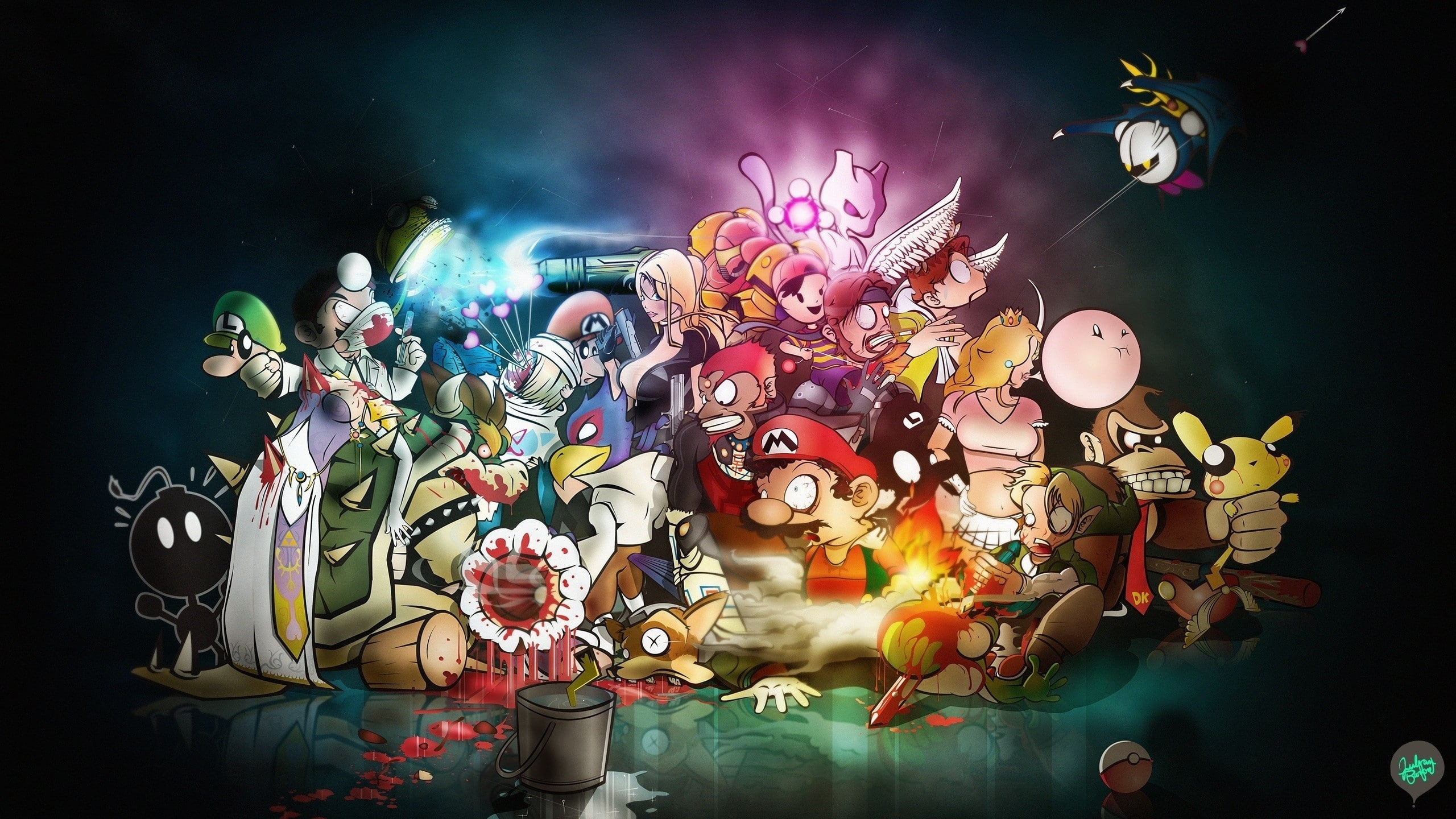 mario, bowser, pokemon, art, link, dr, zelda, super, mewtwo, nintendo, hd, games, 2K, smas, legend, bros, video, luigi, HD Wallpaper