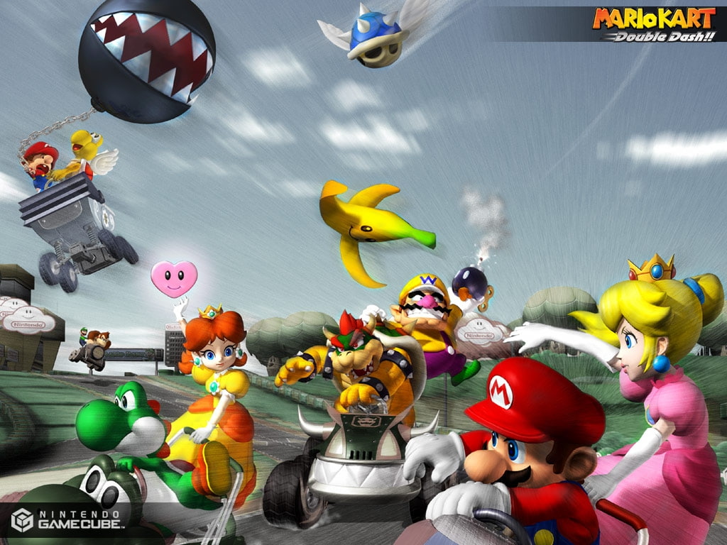 double, bomb, games, dash, video, Banana peel, peel, mariokart, baby, hd, mario, Blue Turtle shell, ChainChomp, 480P, Bowser, banana, Baby Mario, art, HD Wallpaper