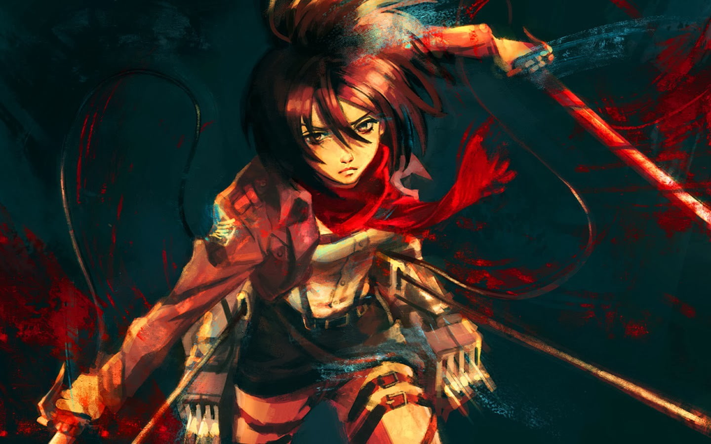 young adult, one person, nature, beauty, portrait, water, adult, contemplation, waist up, young women, anime, Mikasa Ackerman, underwater, illuminated, HD Wallpaper