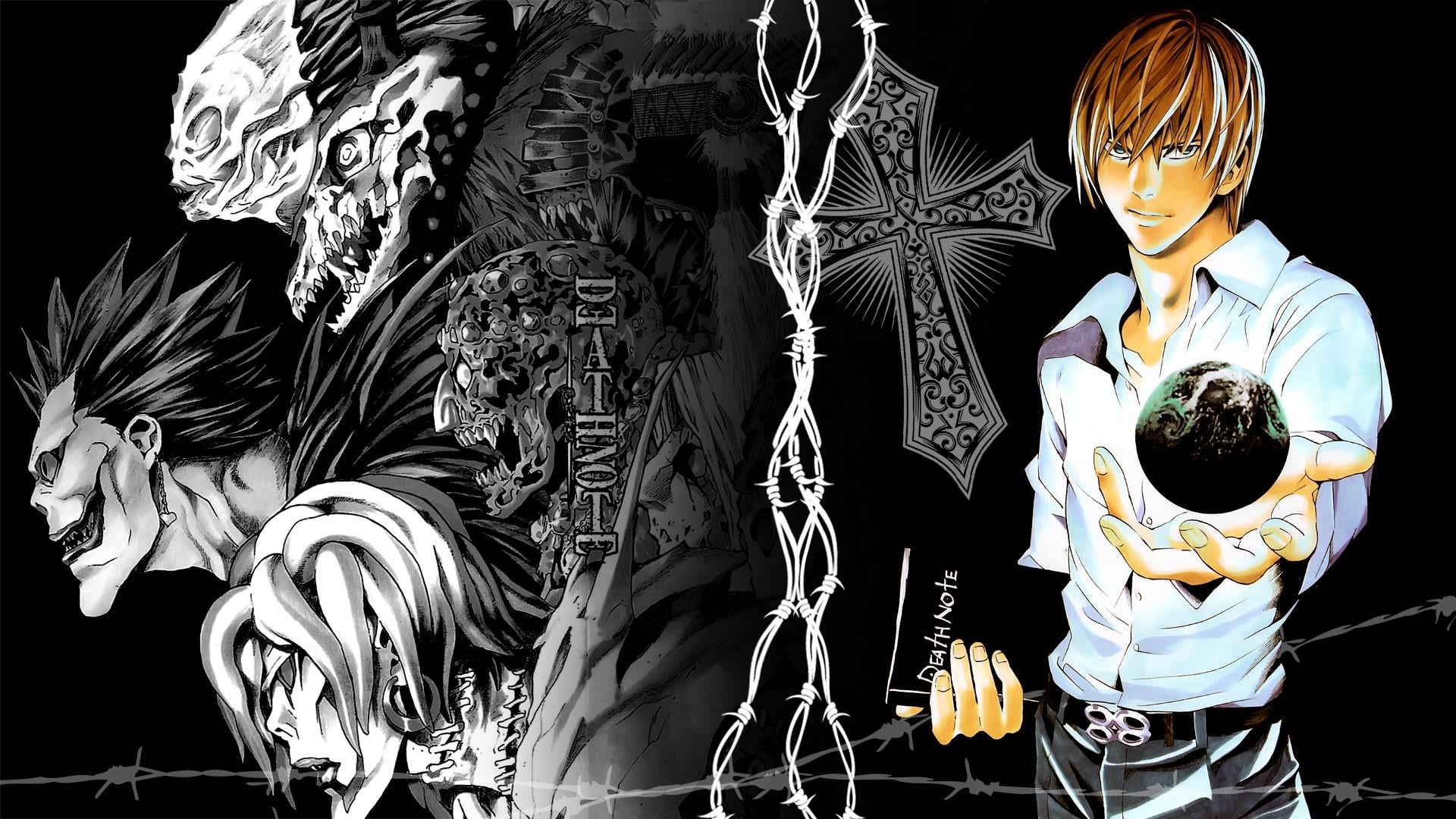 death note, front view, festival, one person, religion, spirituality, human representation, event, anime, indoors, representation, craft, male likeness, HD Wallpaper