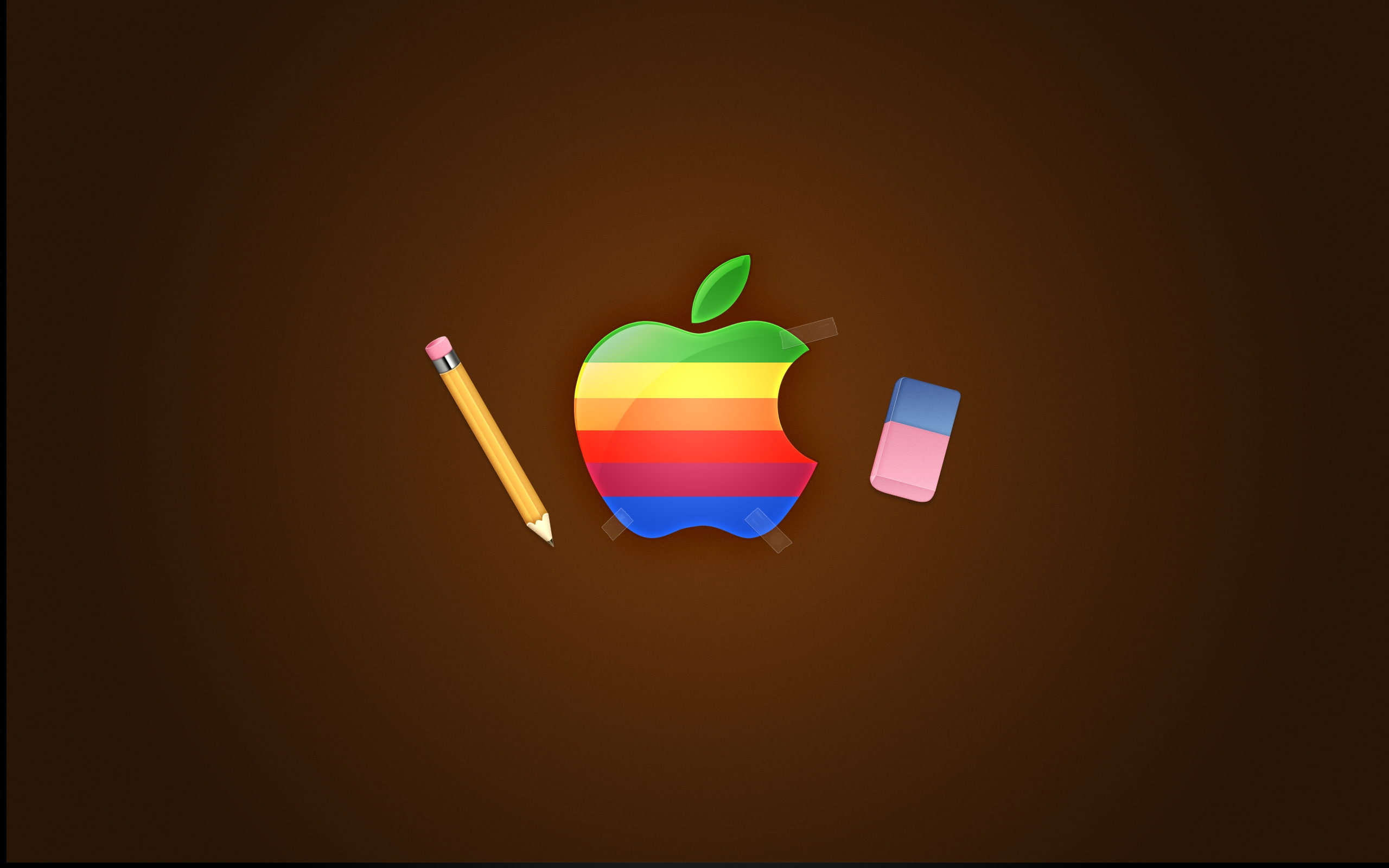2K, inc, apple, art, Apple Inc., hd, pencils, logos, technology, HD Wallpaper