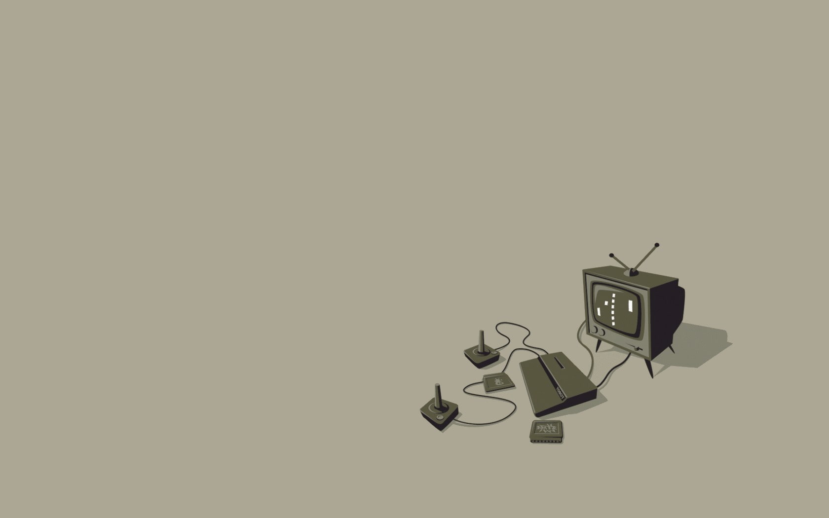 crt, television, clip, atari, console, art, 720P, set, game, Minimalism, TV, cartoon, HD Wallpaper