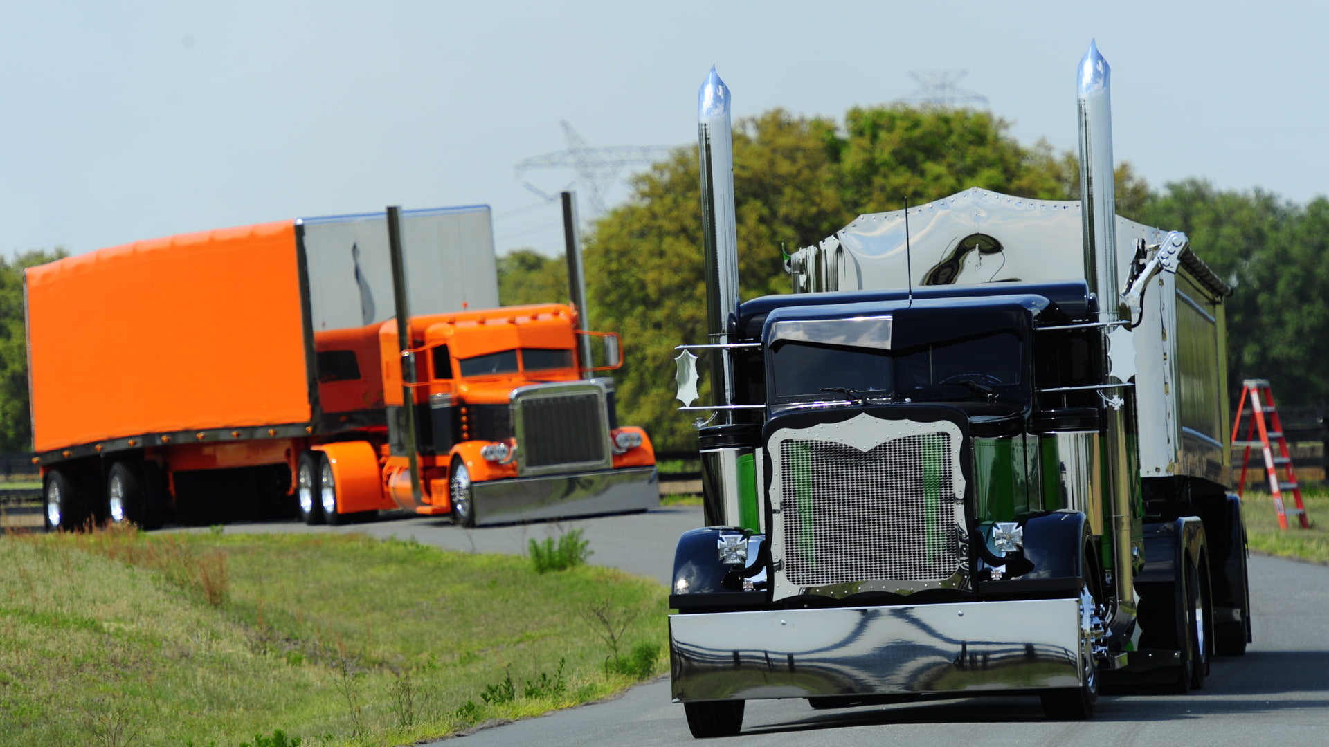 custom, trailer, tuning, rigs, tractor, roads, big, peterbilt, semi, 1080P, HD Wallpaper