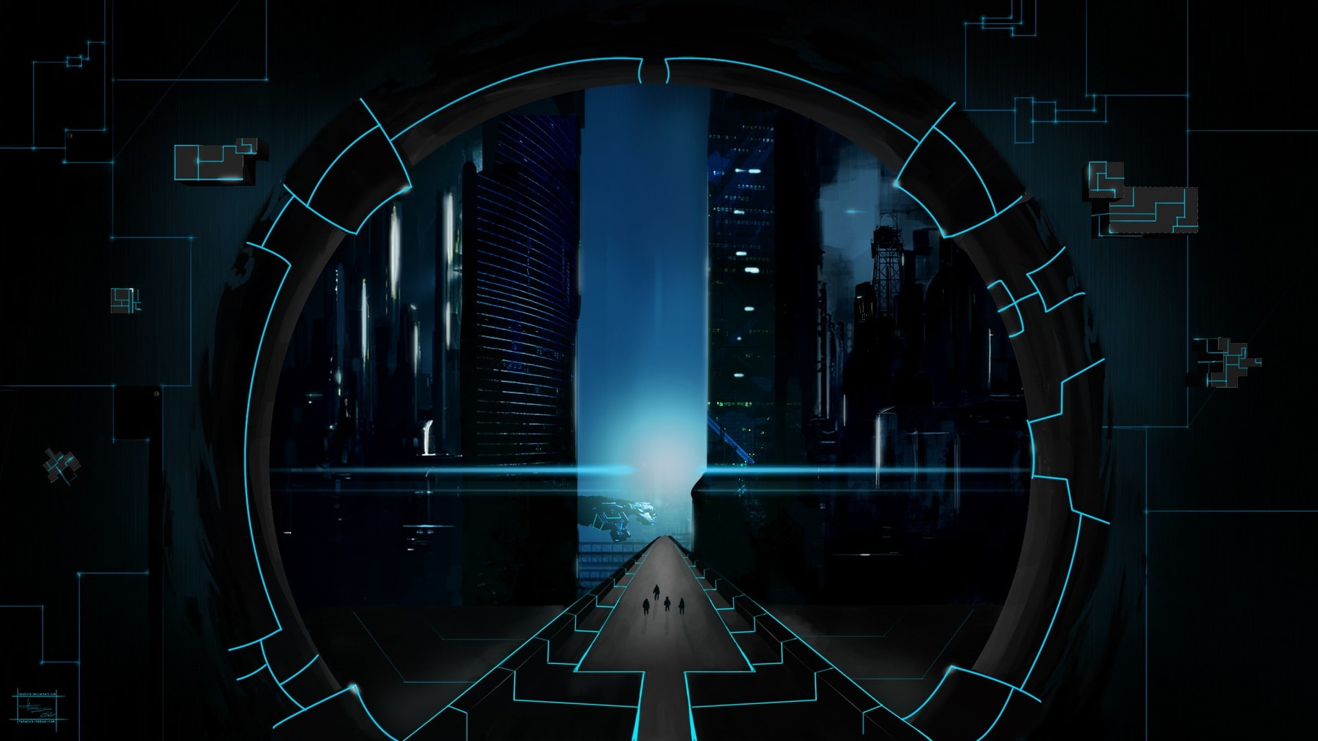 digital, x, fiction, science, 1080P, artwork, architecture, Futuristic, Robots, modern, art, hd, HD Wallpaper