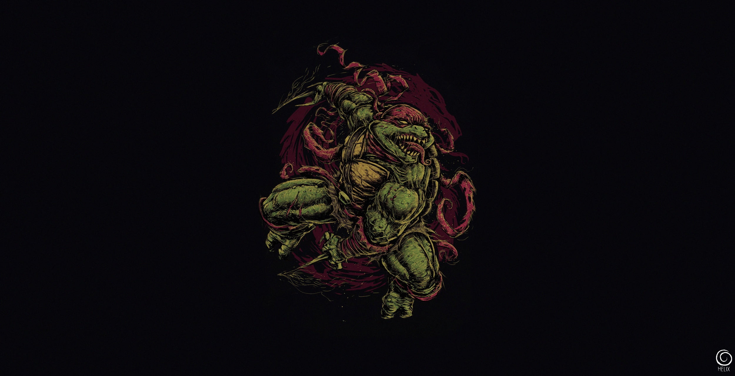 simple background, artwork, Teenage Mutant Ninja Turtles, 1080P, HD Wallpaper