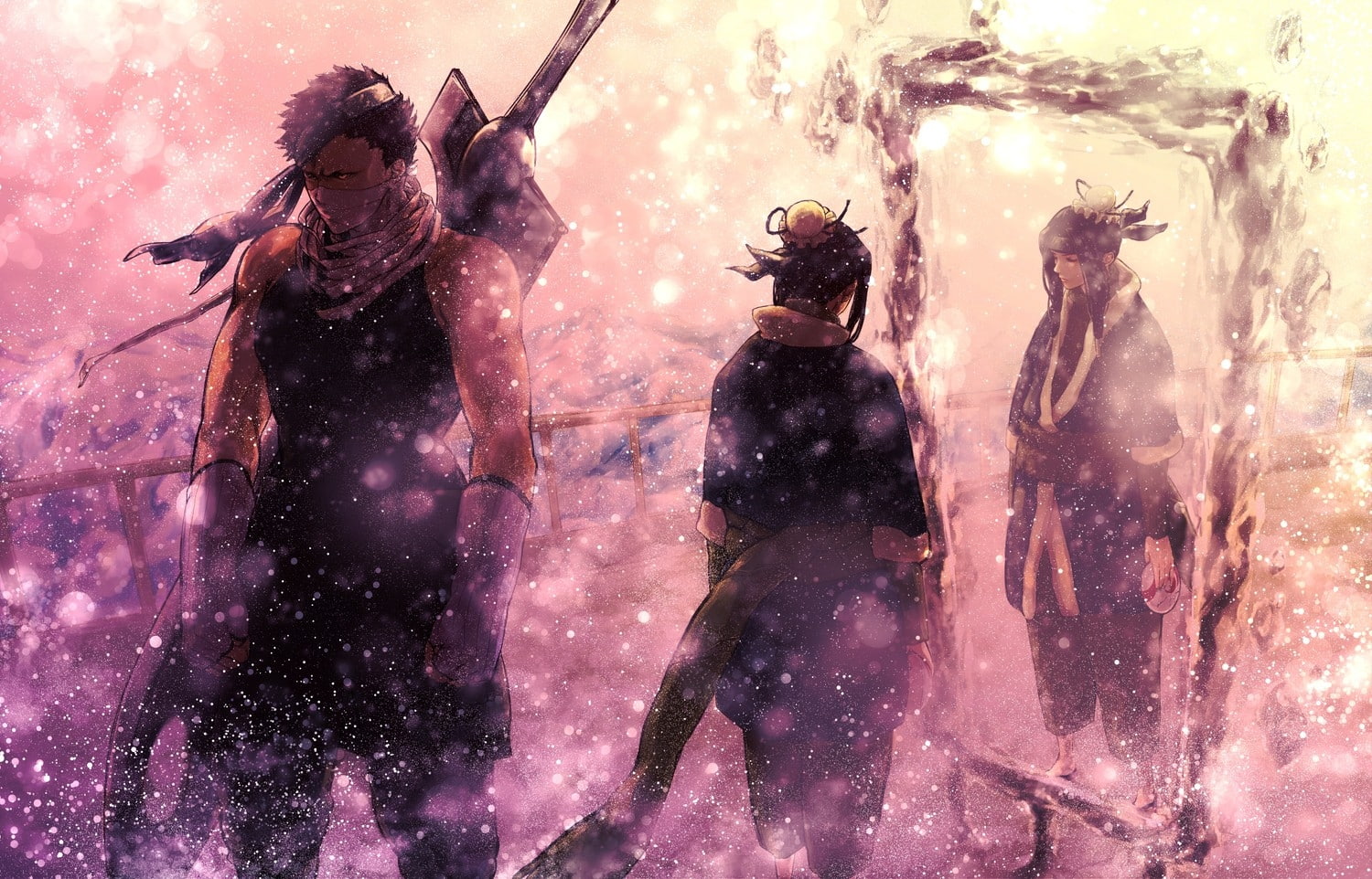 x, haku, art, shippuden, naruto, zabuza, 720P, Naruto: Shippuden, hd, anime, HD Wallpaper