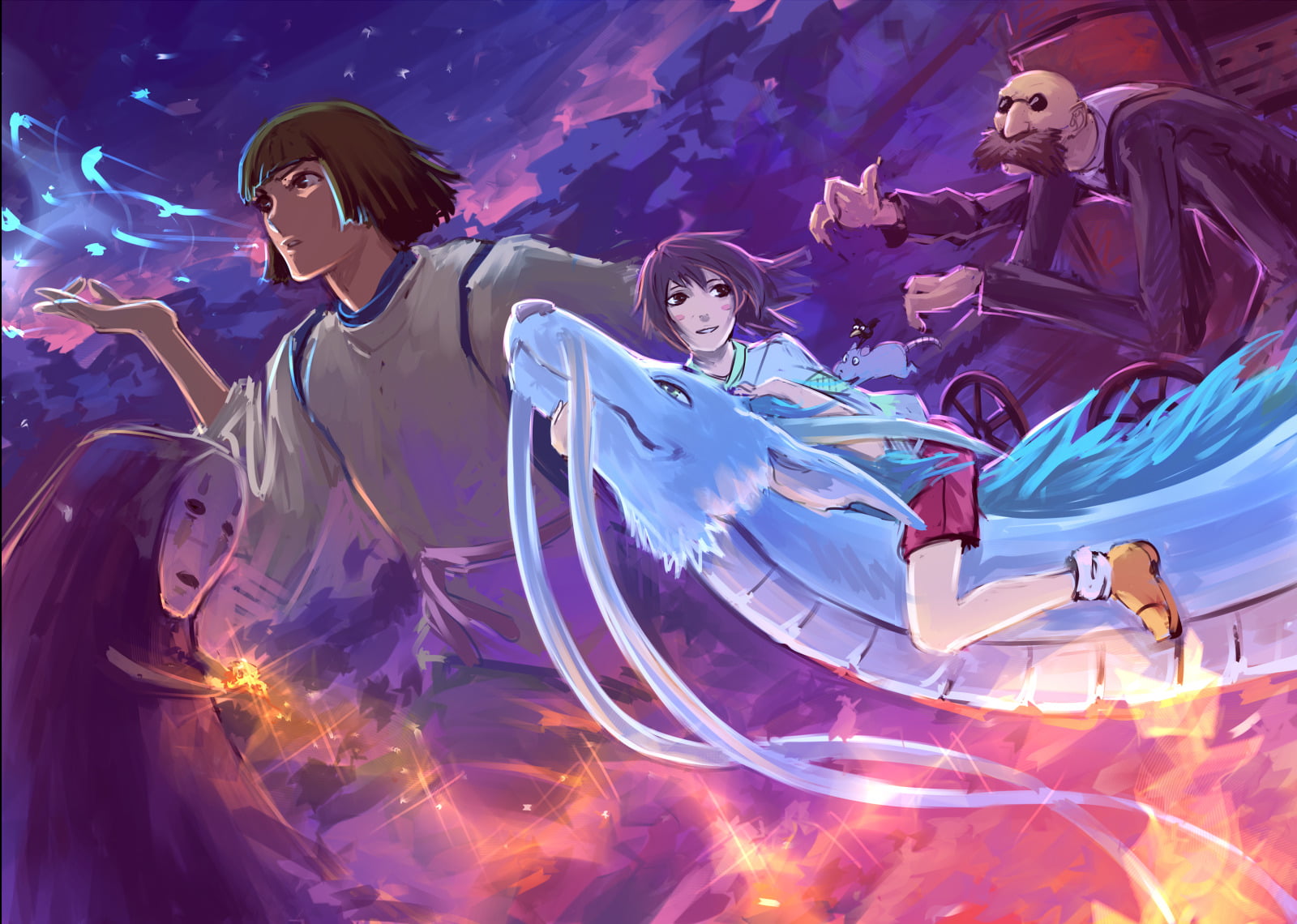 young adult, emotion, illuminated, 720P, Chihiro (Spirited Away), sea, young men, lifestyles, enjoyment, men, dancing, leisure activity, arts culture and entertainment, HD Wallpaper