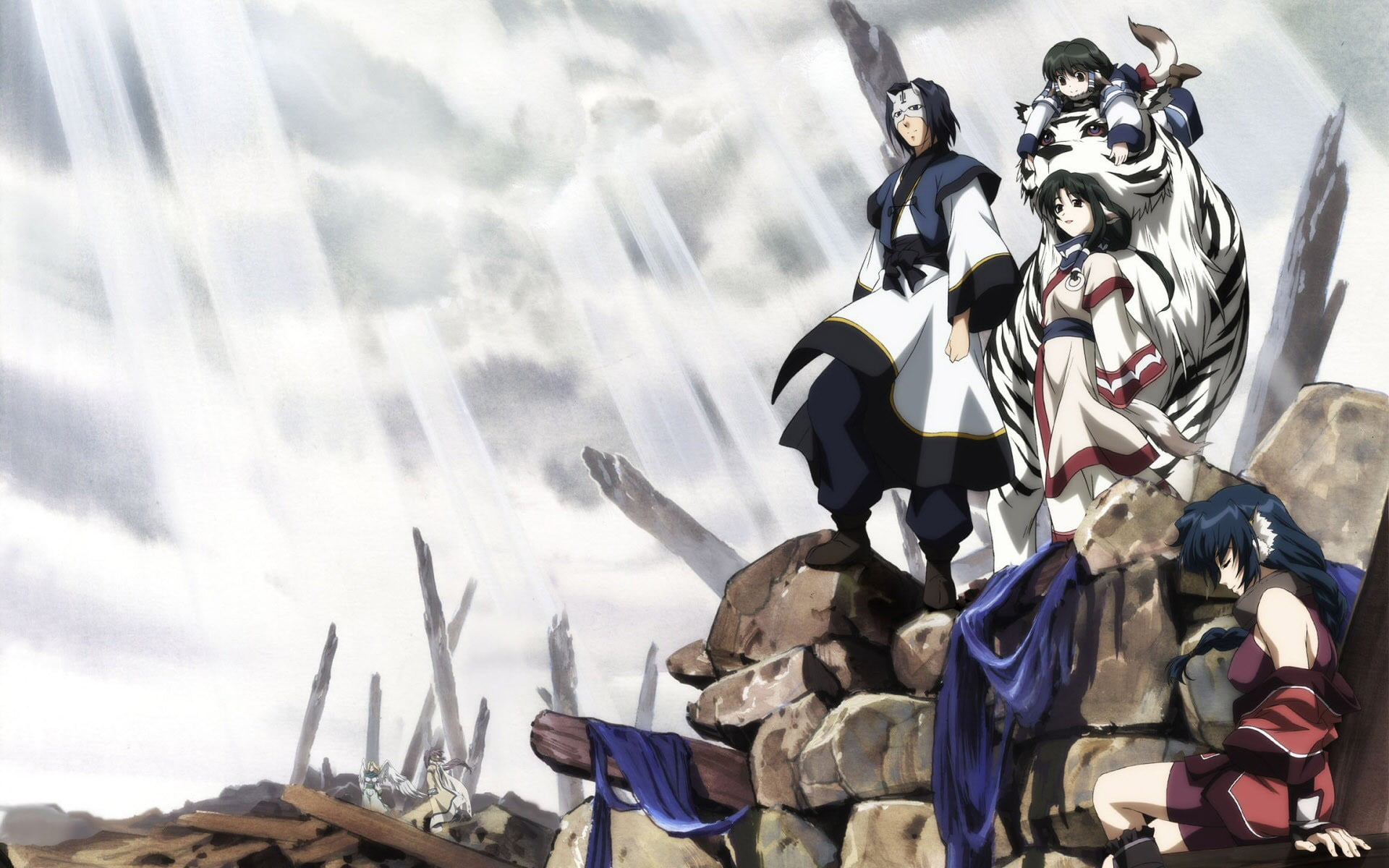 motion, Utawarerumono, technology, statue, sculpture, 1080P, nature, blurred motion, sky, human representation, male likeness, no people, art and craft, HD Wallpaper