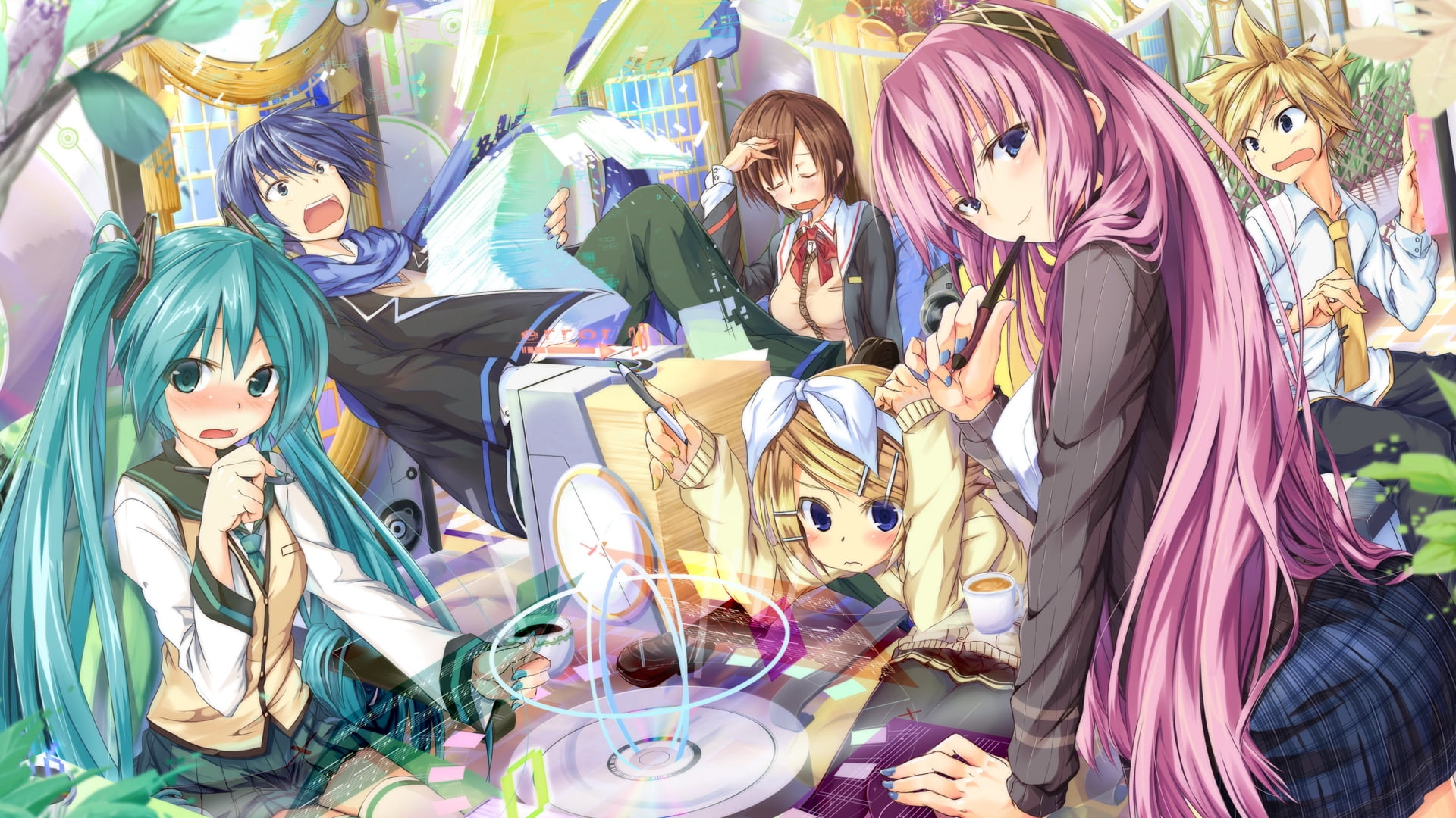 kaito, female, backgrounds, vocaloid, multi Colored, human representation, male likeness, real people, hatsune miku, arts culture and entertainment, day, HD Wallpaper