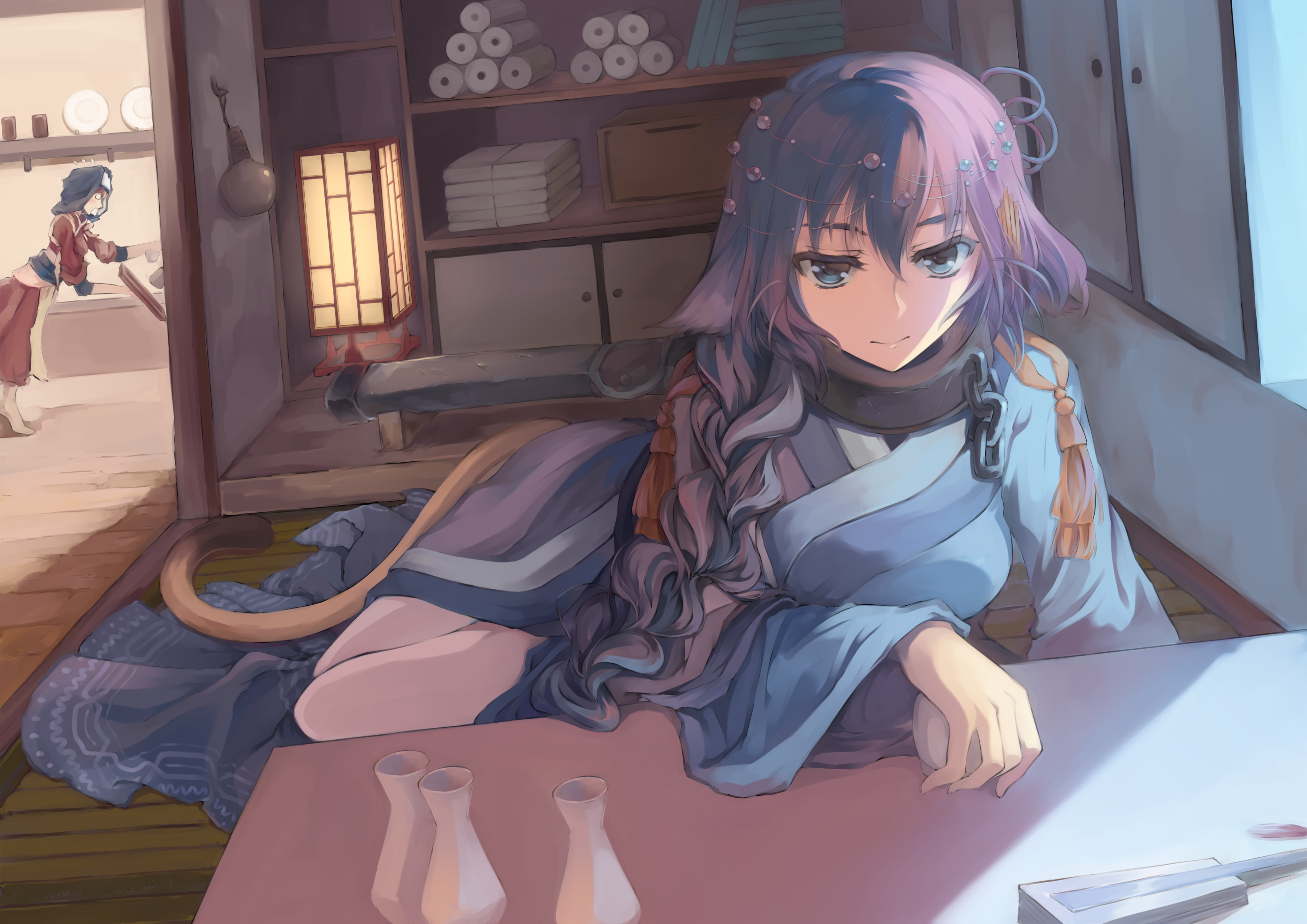 long hair, 4K, anime girls, anime, indoors, Utawarerumono, HD Wallpaper