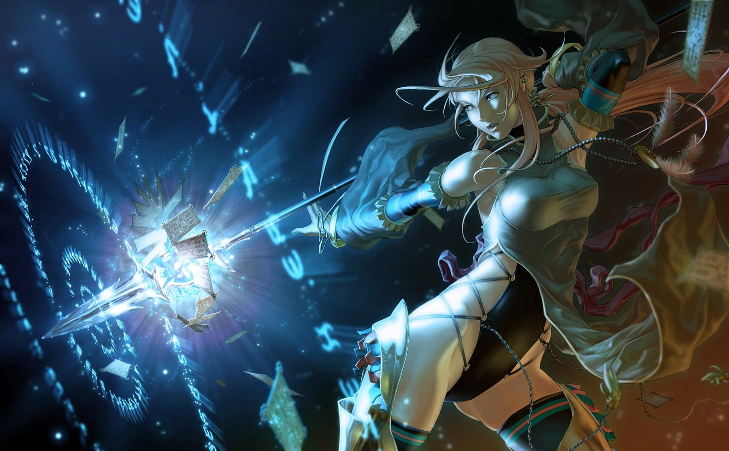 ocampo, wizard, fantasy, magic, elpinoy, women, girls, soft, hd, chester, art, abstract, x, shading, anime, 720P, deviantart, HD Wallpaper