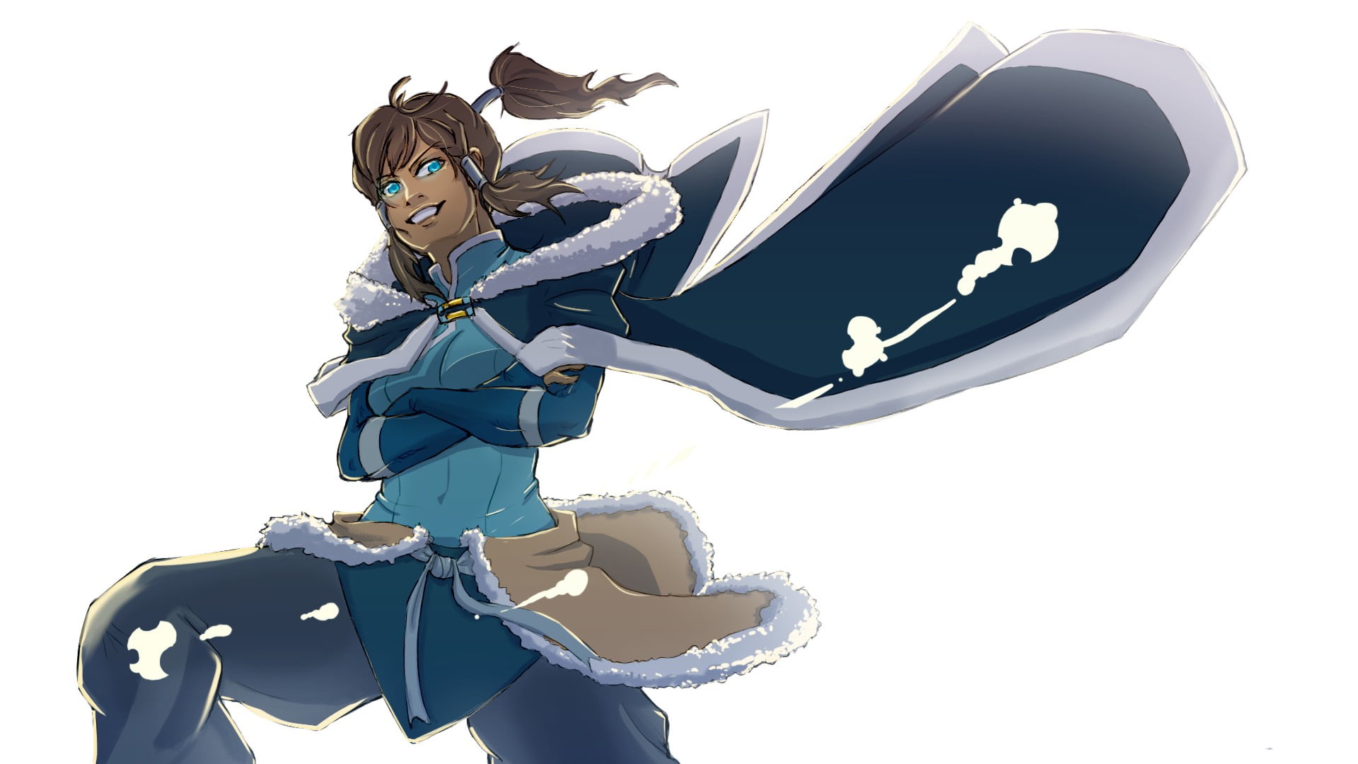 day, brown, The Legend of Korra, no people, character, anime, cape, human representation, outdoors, 1080P, arts culture and entertainment, white background, HD Wallpaper