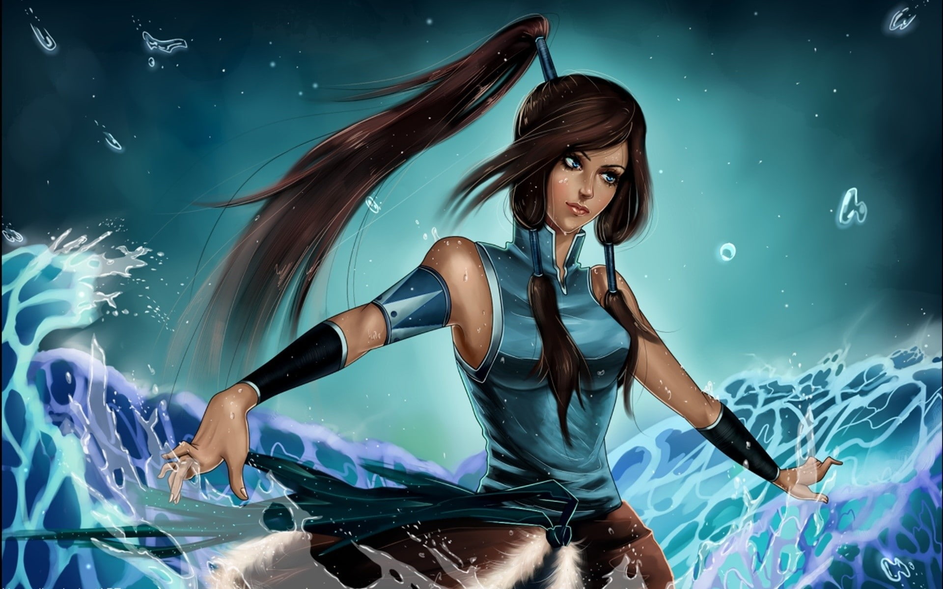 leisure activity, young women, indoors, hair, water, real people, lifestyles, adult, young adult, 1080P, women, ponytail, The Legend of Korra, underwater, HD Wallpaper