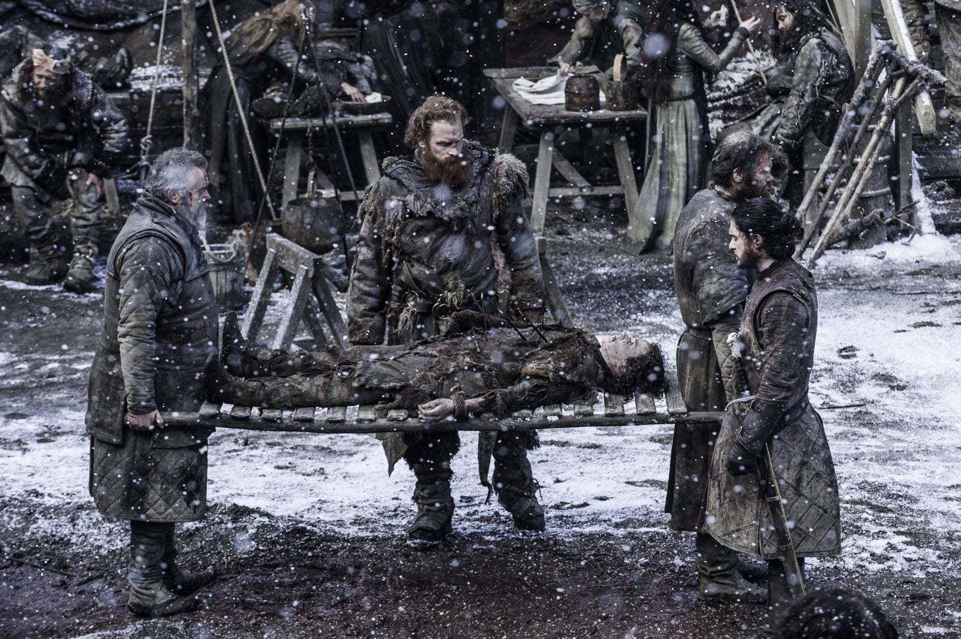 snowing, military, Game Of Thrones, outdoors, cold temperature, people, Tormund Giantsbane, snow, real people, military uniform, army soldier, Kit Harington, HD Wallpaper