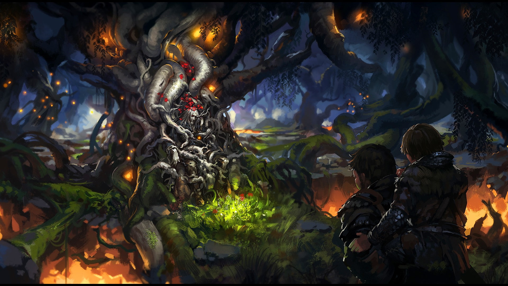 moss, forest, Green, Hodor, 1080P, Trees, blue, Game Of Thrones, red, Orange, Bran Stark, king, Dragon fly, HD Wallpaper