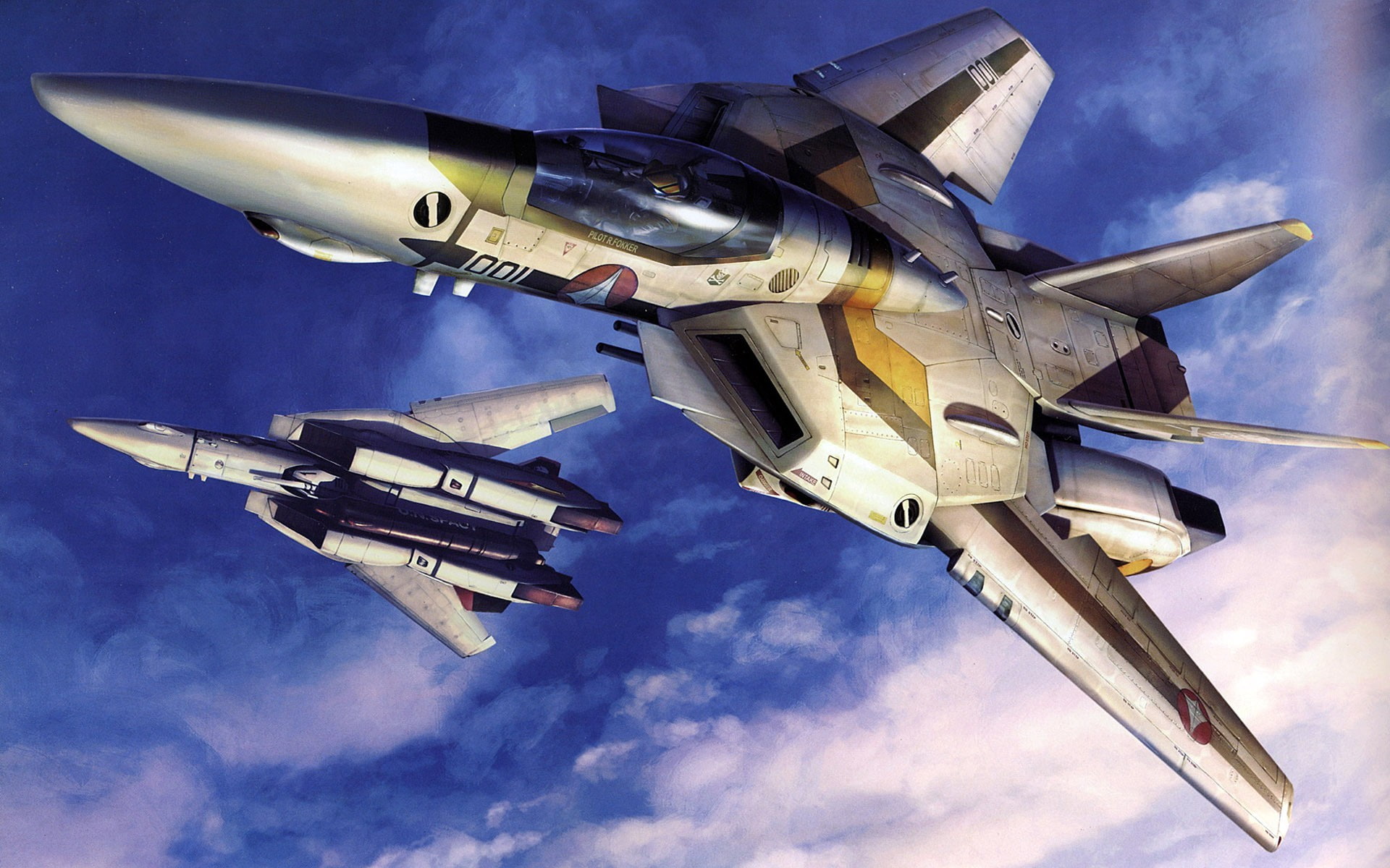 military aircraft, airplane, 1080P, military, Macross, jet fighter, HD Wallpaper