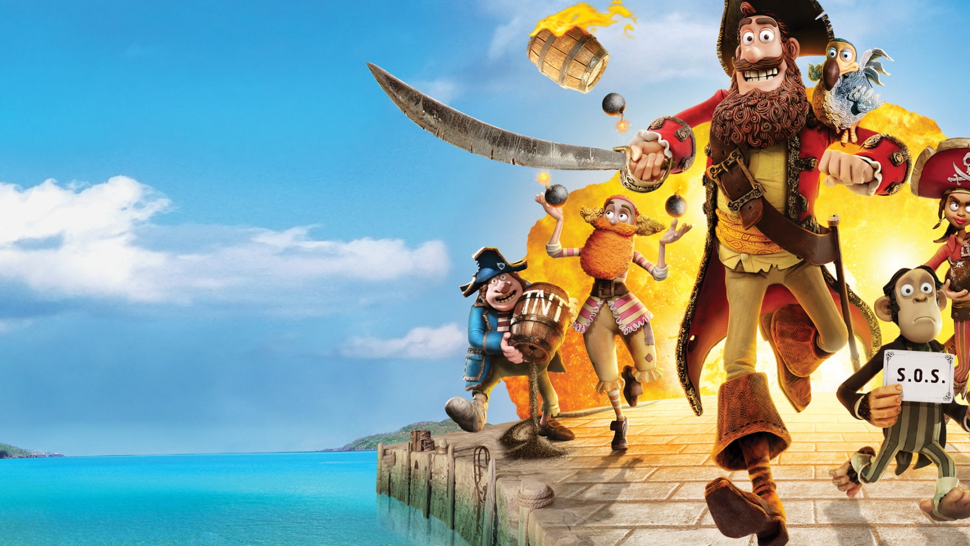 pirates, misfits, pirate, cartoon, adventure, animation, comedy, 1080P, band, HD Wallpaper