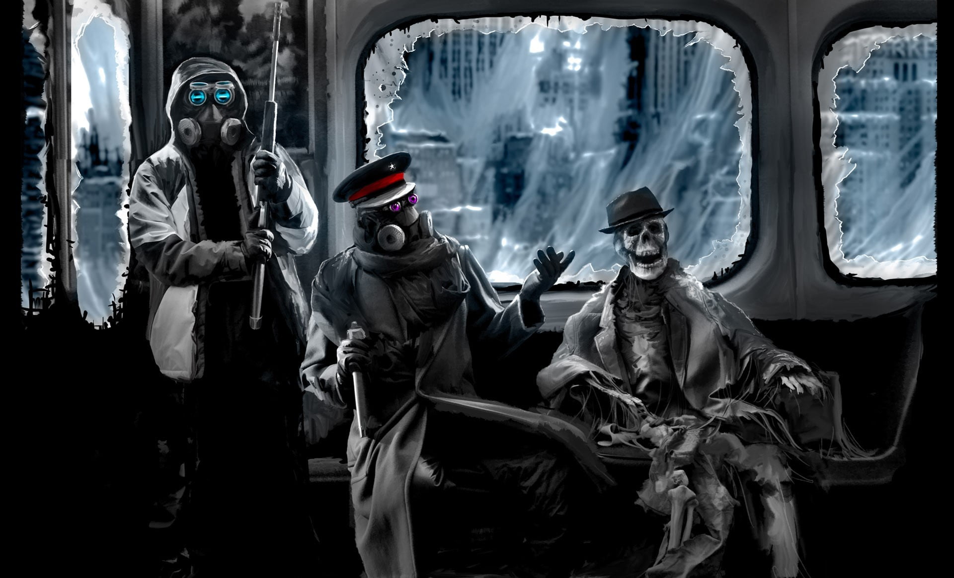 comic, 1080P, protective Mask - Workwear, representation, alexiuss, characters, men, mode of transportation, color Image, real people, statue, fictional, HD Wallpaper
