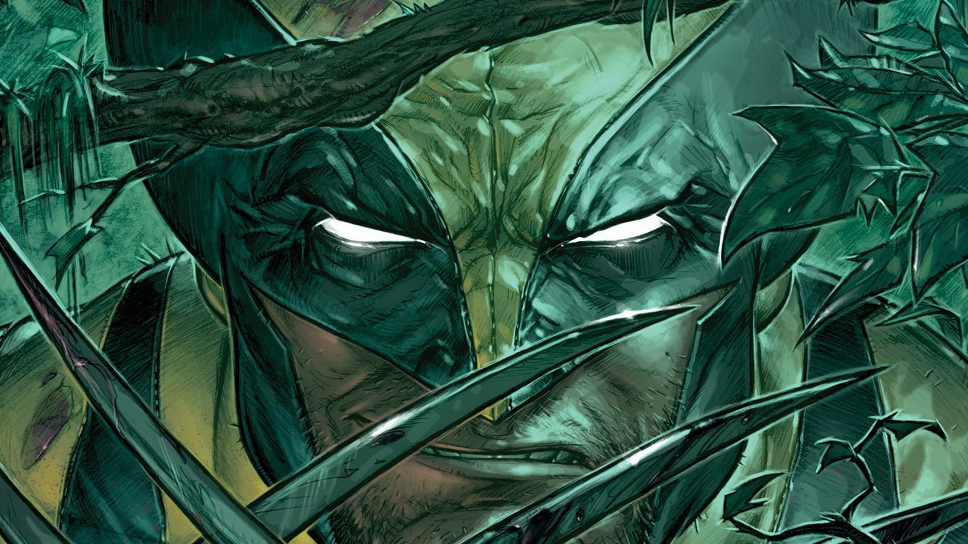 palm leaf, digital art, no people, Wolverine, digital, nature, plant part, abstract, creativity, X-Men, Marvel Comics, 1080P, art and craft, palm tree, HD Wallpaper