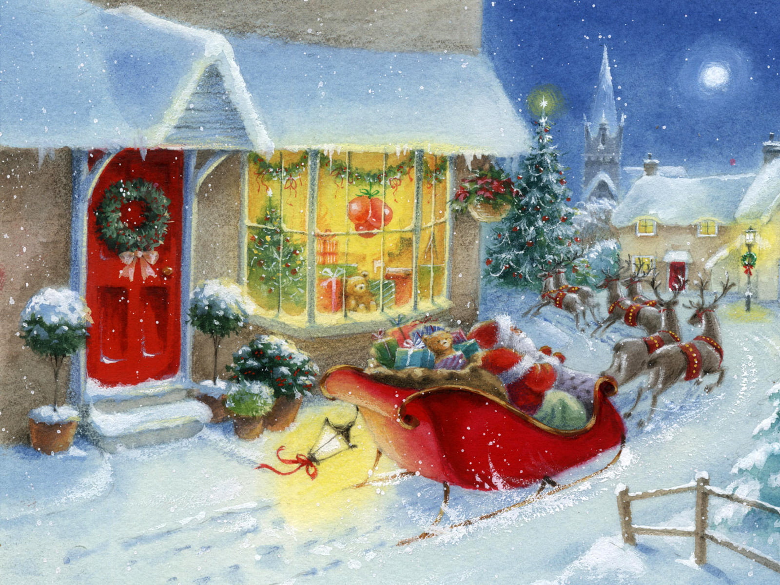 toys, december, blizzard, ornate, home, no people, new year, transparent, street, tree, outdoors, season, 720P, decoration, christmas Ornament, architecture, HD Wallpaper
