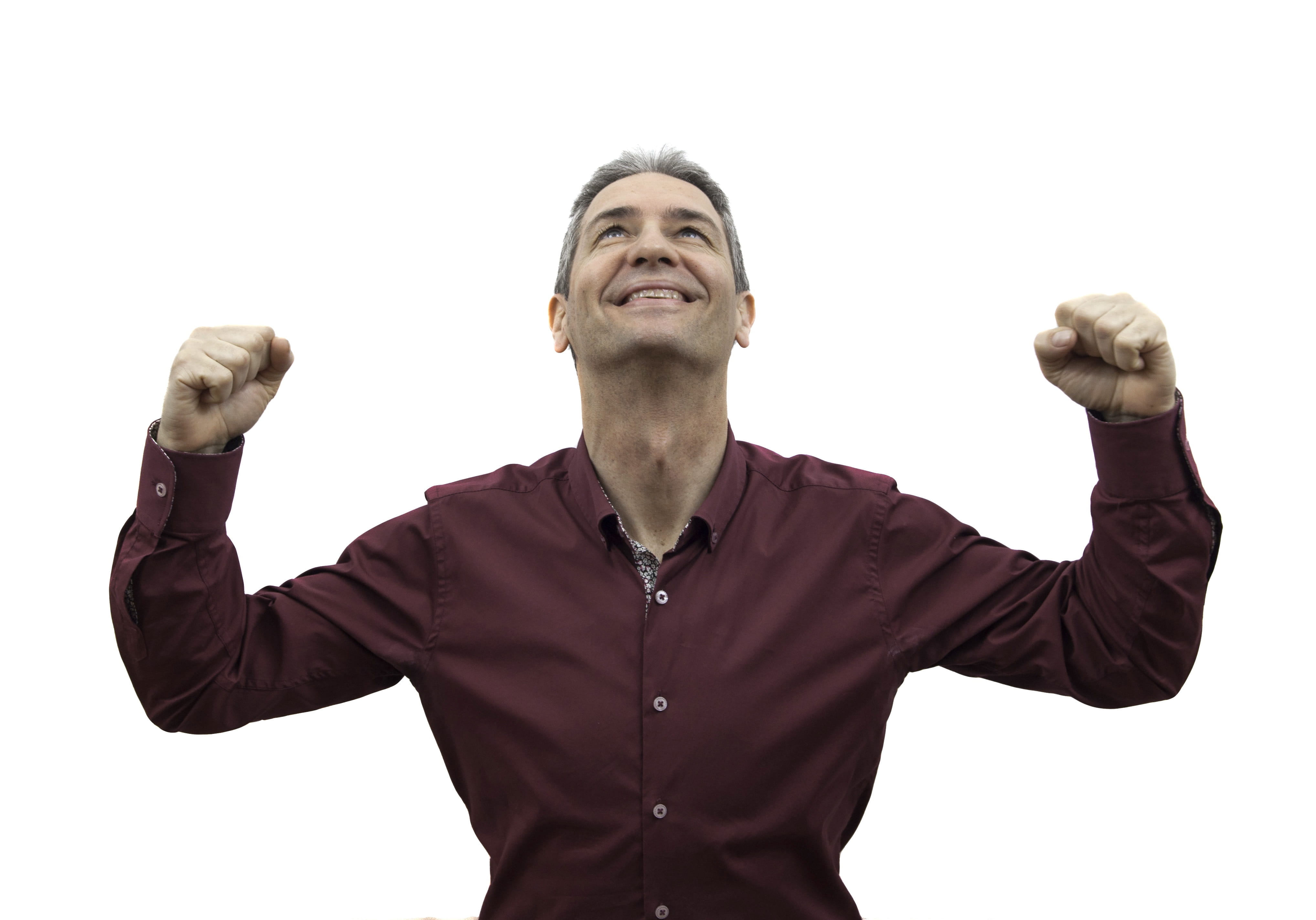 indoors, people, shirt, adult, s, dress, emotion, white Background, isolated, one Man Only, young men, portrait, Happiness, arms Outstretched, laughing, HD Wallpaper