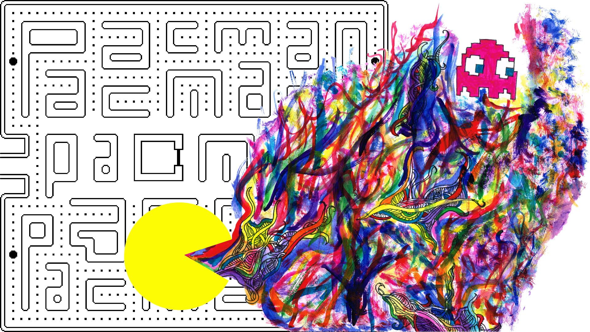 1080P, hd, digital/artwork, abstract, pacman, HD Wallpaper