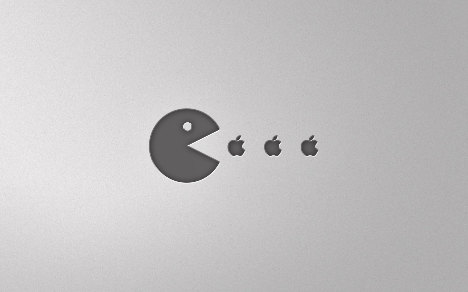 eats, apple, Pacman, 1080P, HD Wallpaper
