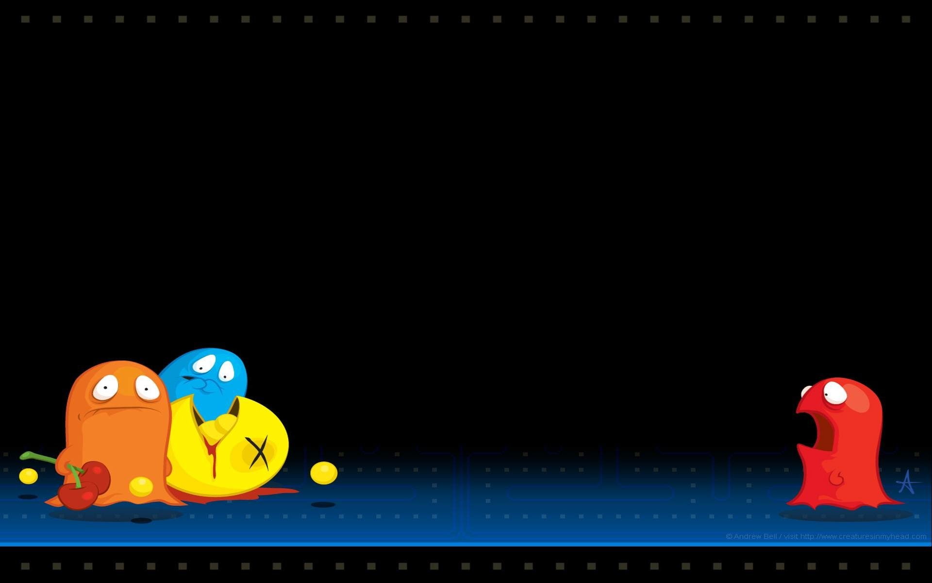 illustration, 1080P, pacman, Pac-Man, HD Wallpaper