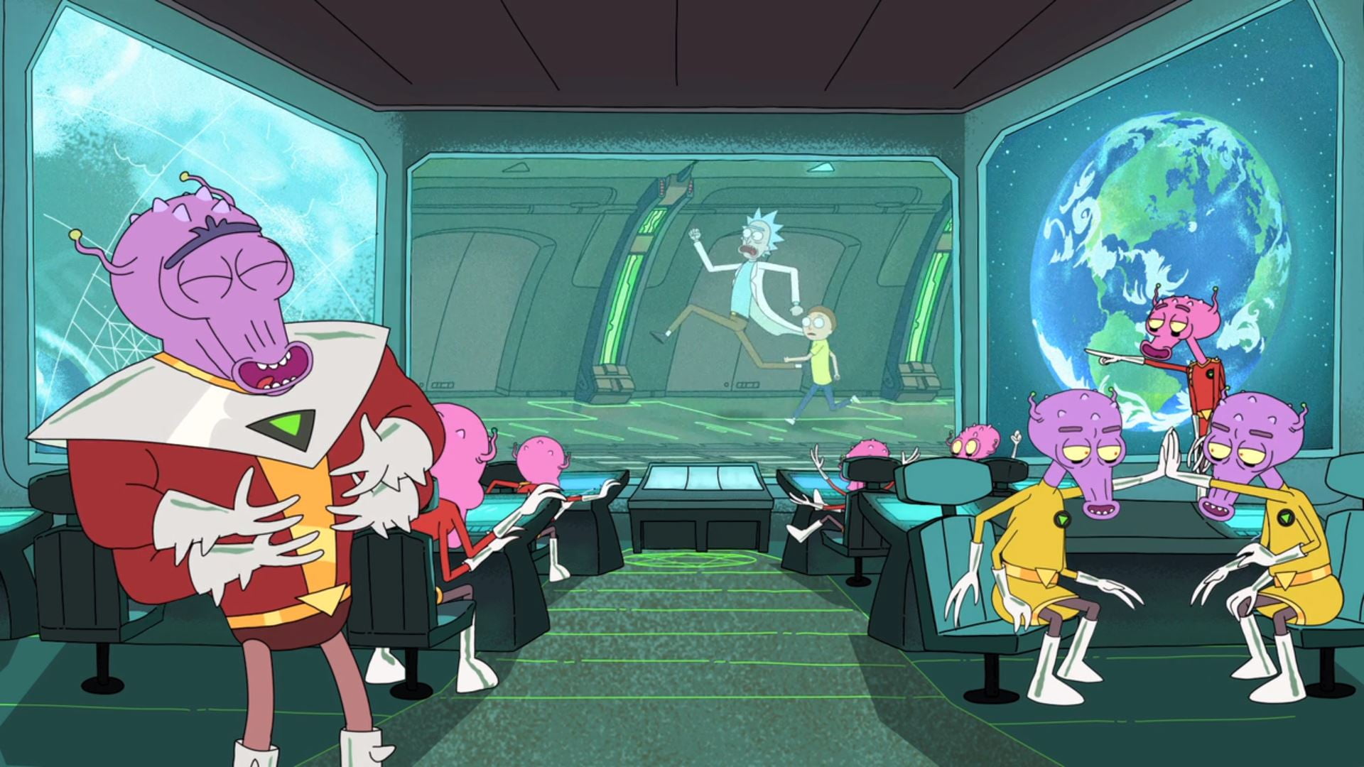 creativity, mural, no people, art and craft, built structure, full length, graffiti, TV, female likeness, male likeness, Rick and Morty, representation, HD Wallpaper