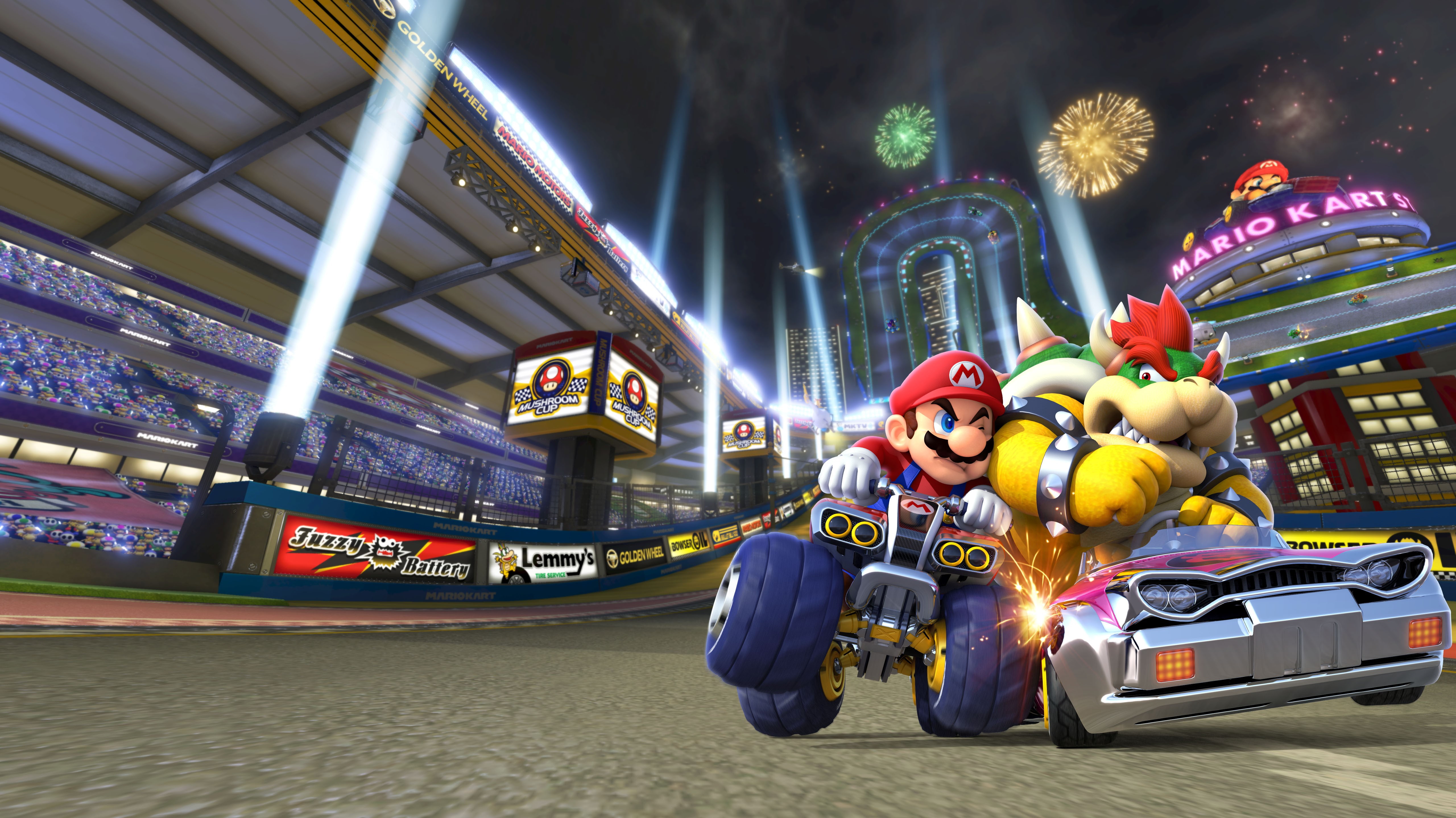 adult, built structure, illuminated, real people, incidental people, mode of transportation, mario kart 8, young adult, travel, night, leisure activity, HD Wallpaper