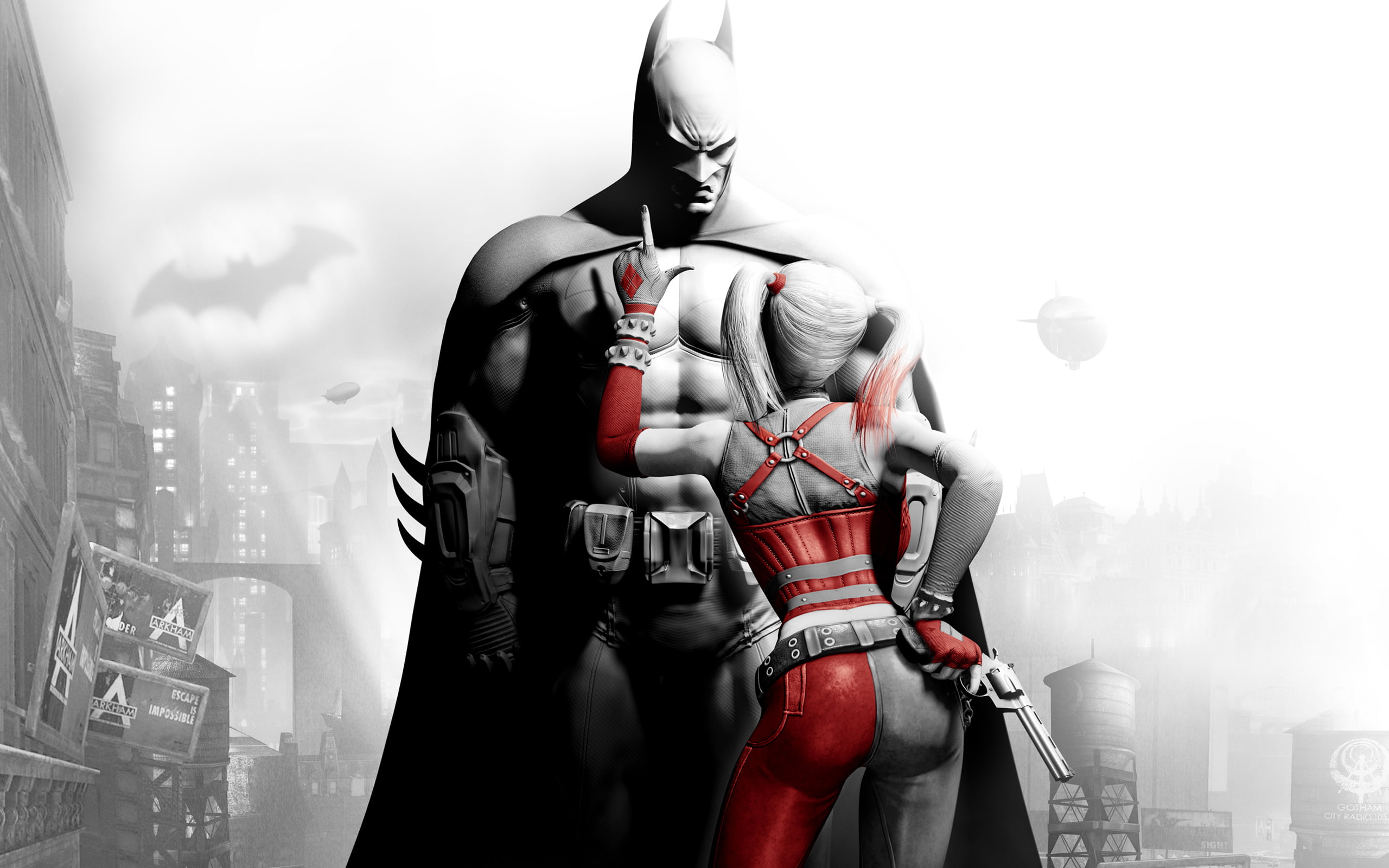 art, wall, 2K, quin, batman, harley, quinn, HD Wallpaper