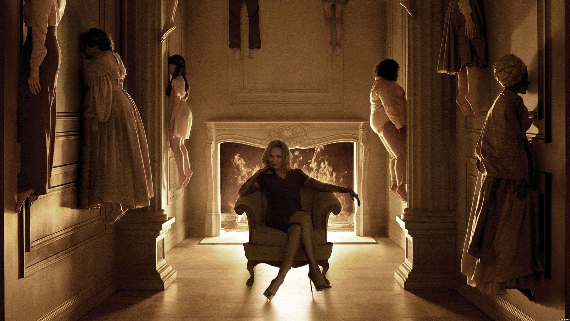 standing, Jessica Lange, 1080P, people, place of worship, men, American Horror Story, building, architectural column, the past, lifestyles, leisure activity, HD Wallpaper